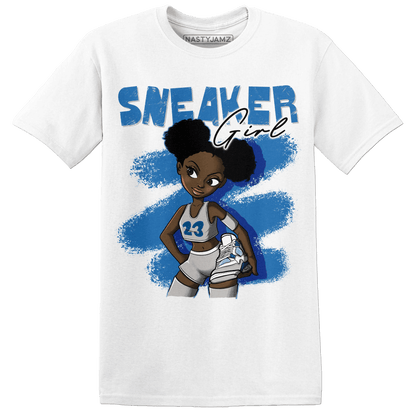 Industrial Blue 4s T Shirt Match Black Sneaker Girl - NastyJamz