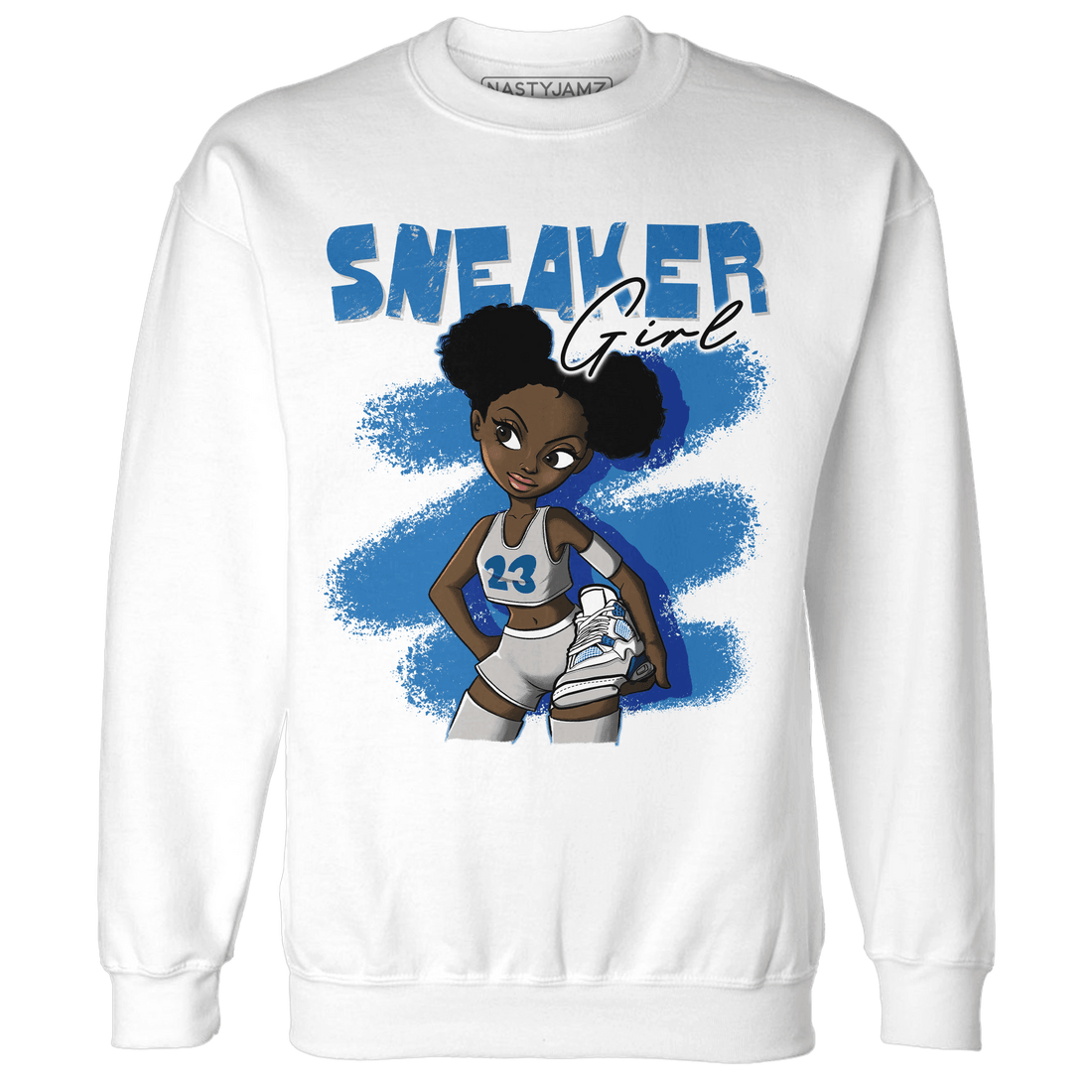 Industrial Blue 4s Sweatshirt Match Black Sneaker Girl - NastyJamz