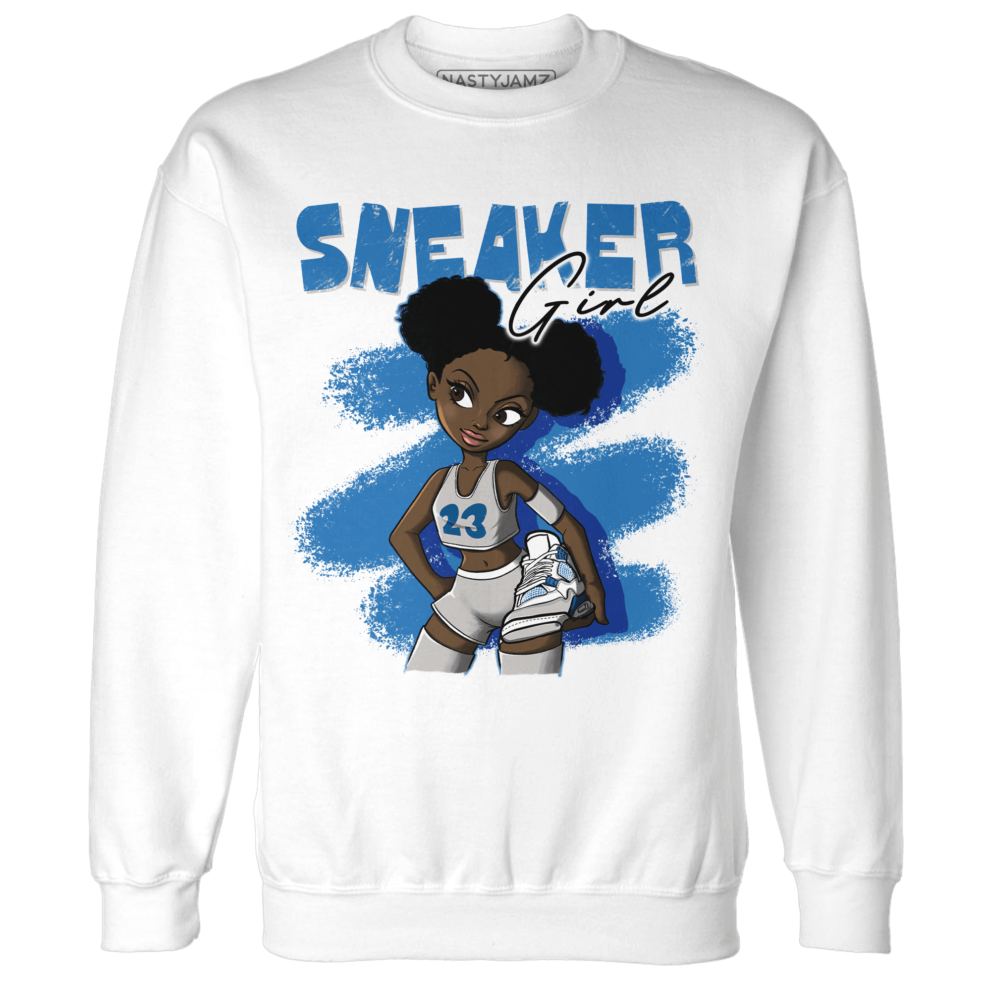 Industrial Blue 4s Sweatshirt Match Black Sneaker Girl - NastyJamz