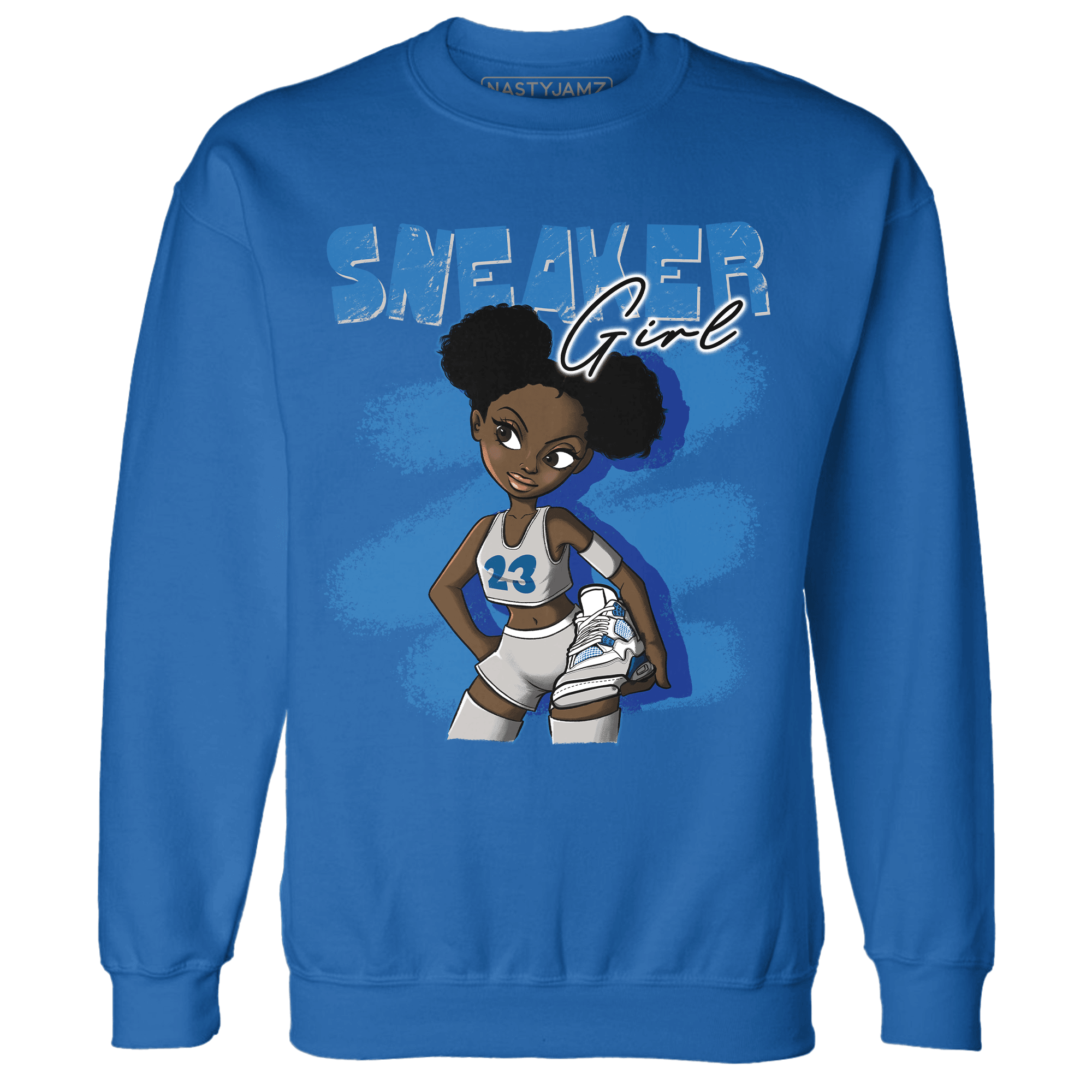 Industrial Blue 4s Sweatshirt Match Black Sneaker Girl - NastyJamz