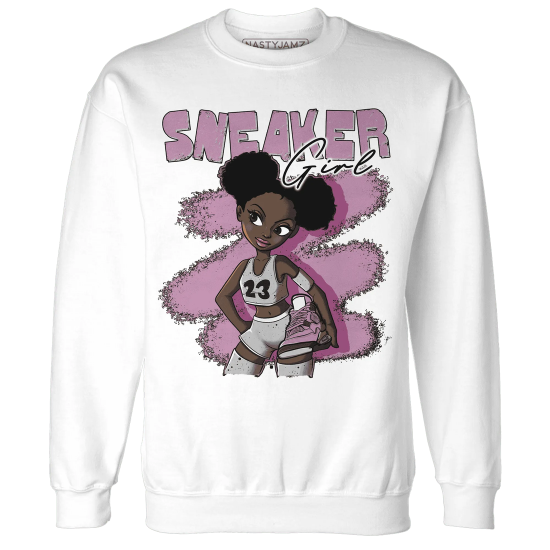 Orchid-Neutral-Grey-Black-White-4s-NastyJamz-Sweatshirt-Match-Black-Sneaker-Girl