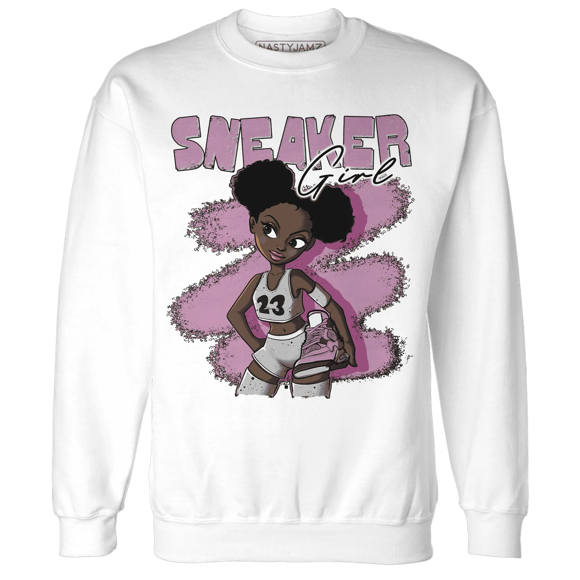 Orchid-Neutral-Grey-Black-White-4s-NastyJamz-Sweatshirt-Match-Black-Sneaker-Girl