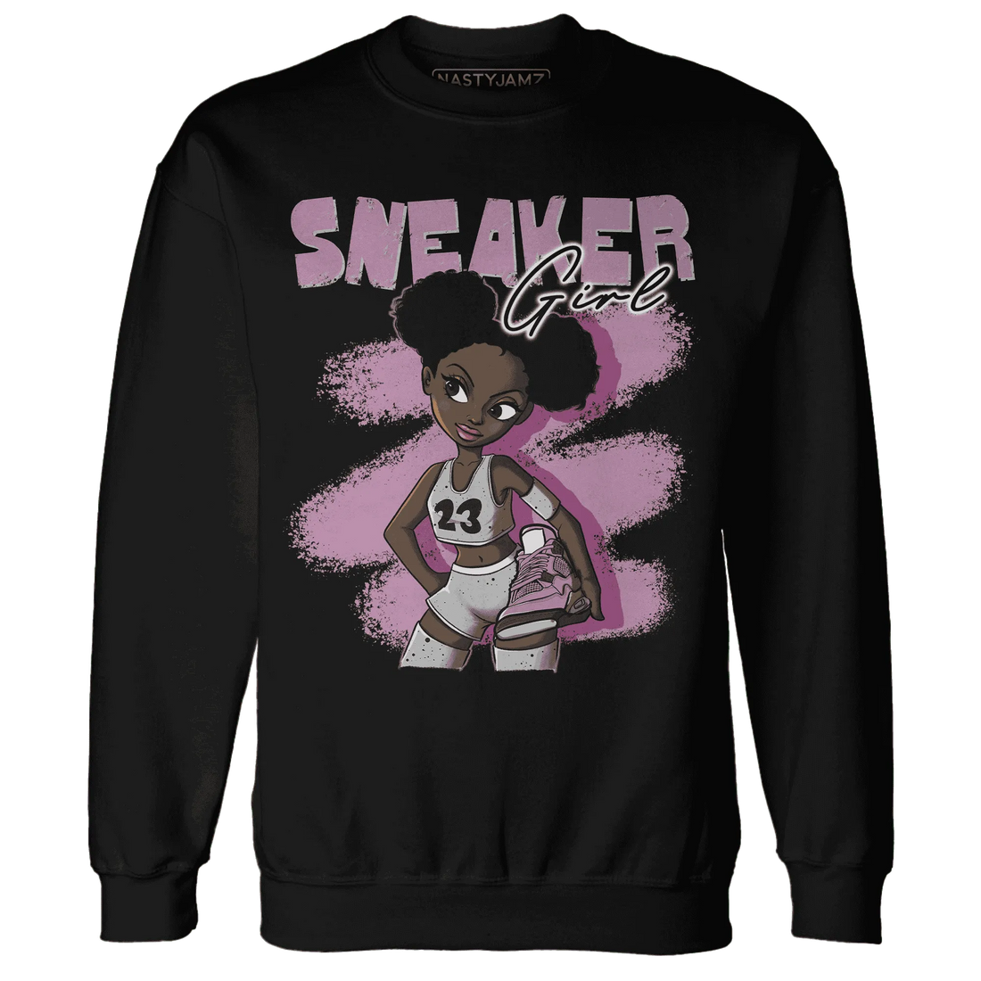 Orchid-Neutral-Grey-Black-White-4s-NastyJamz-Sweatshirt-Match-Black-Sneaker-Girl