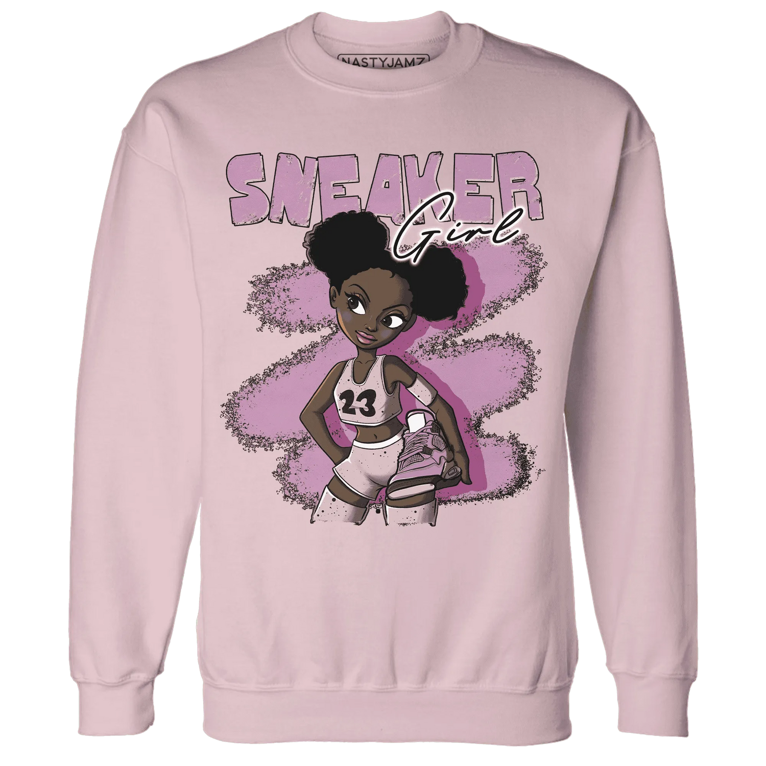 Orchid-Neutral-Grey-Black-White-4s-NastyJamz-Sweatshirt-Match-Black-Sneaker-Girl