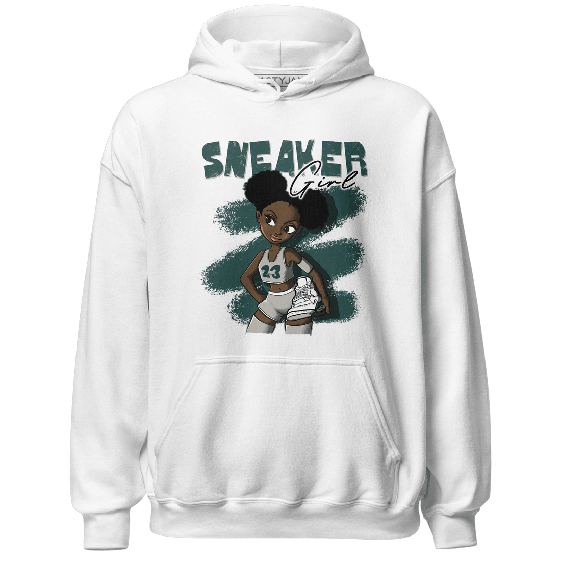 Oxidized Green 4s Hoodie Match Black Sneaker Girl - NastyJamz