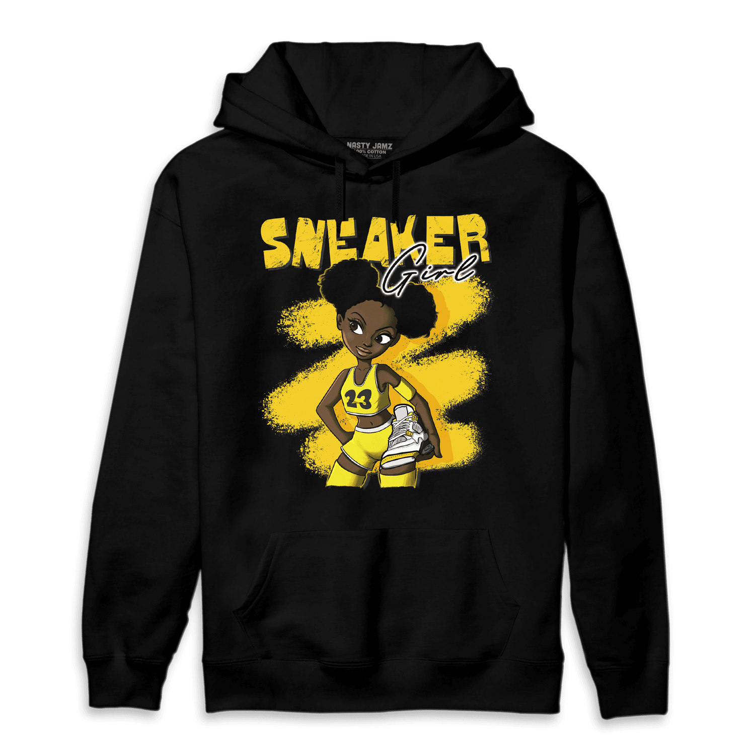 Vivid Sulfur 4s Hoodie Match Black Sneaker Girl - NastyJamz