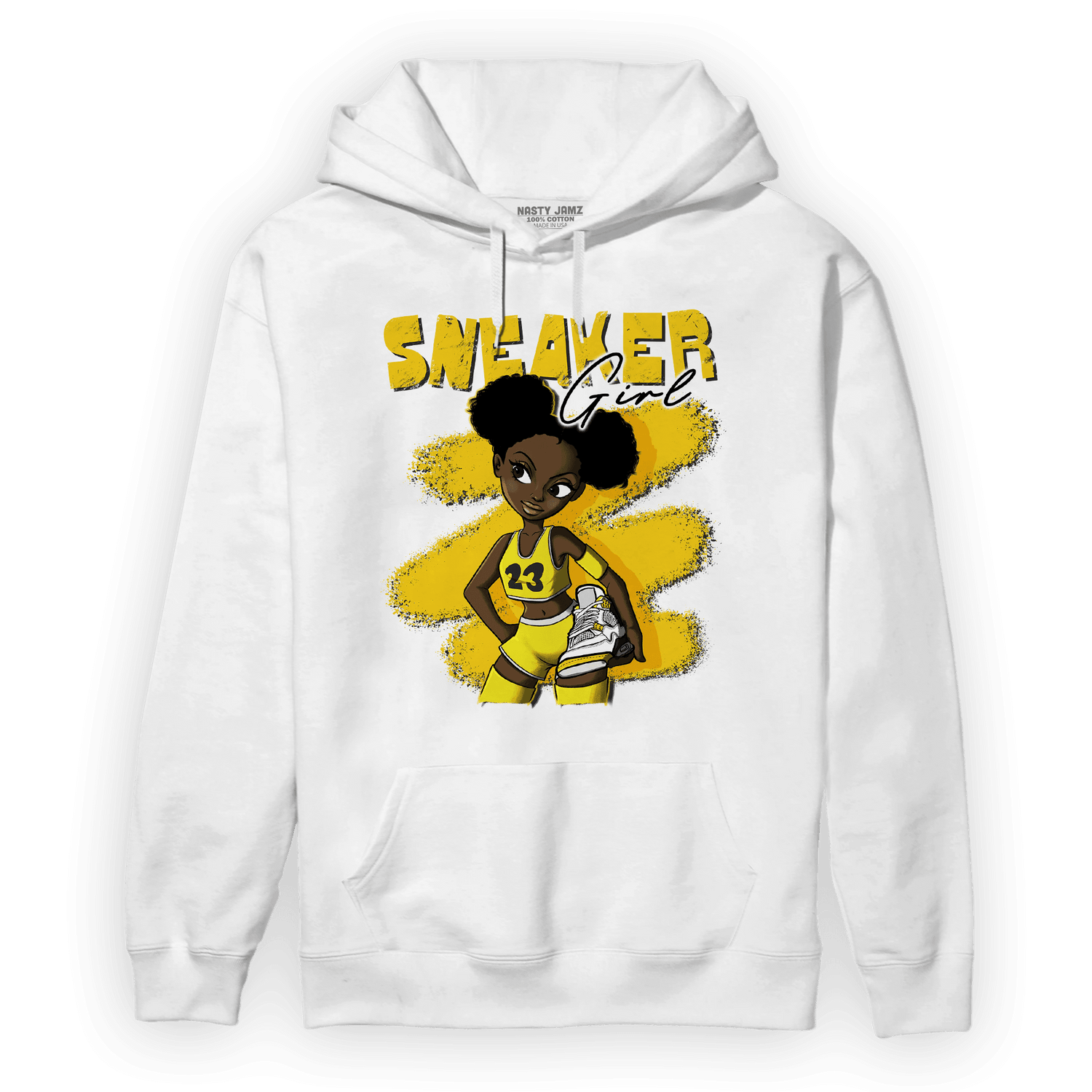 Vivid Sulfur 4s Hoodie Match Black Sneaker Girl - NastyJamz