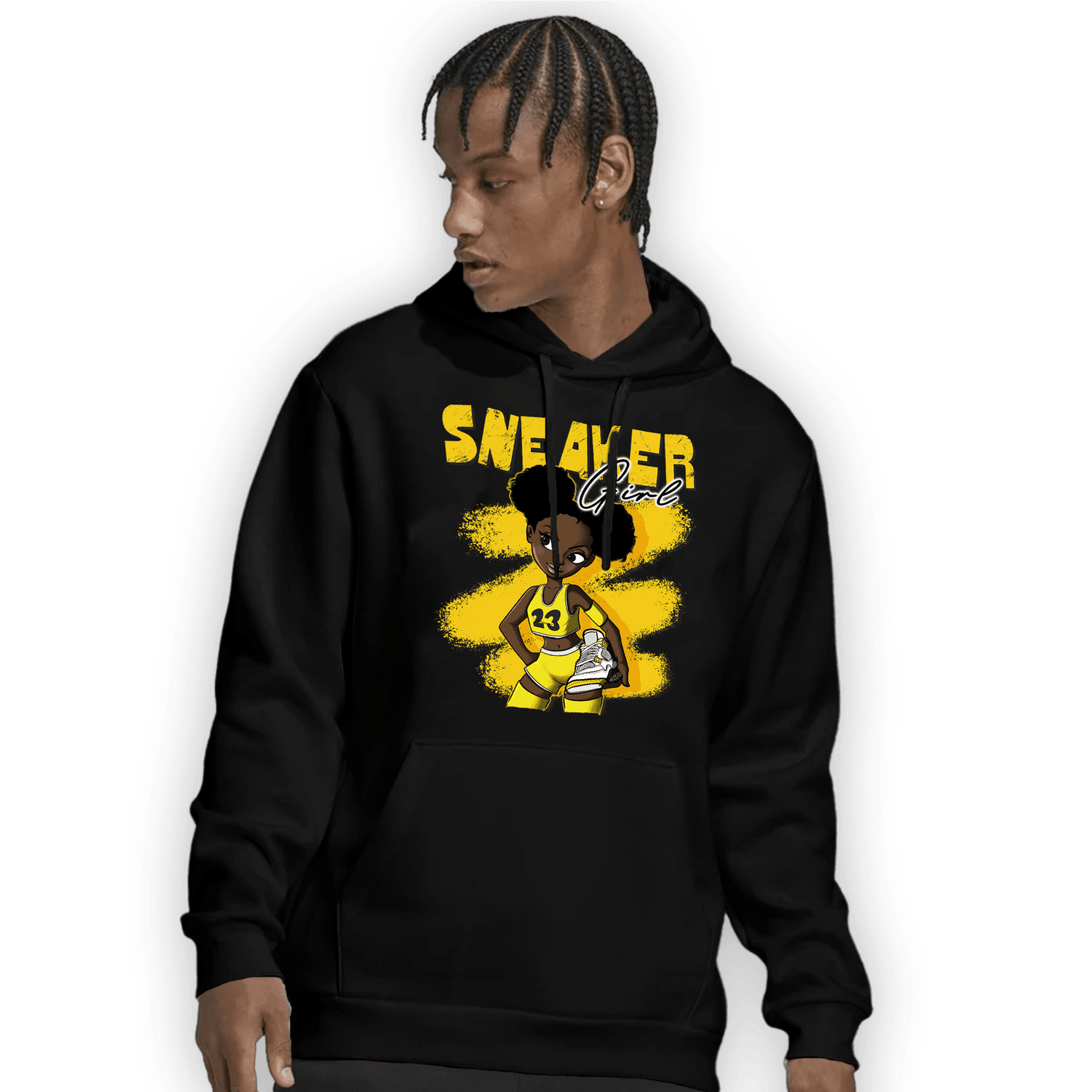 Vivid Sulfur 4s Hoodie Match Black Sneaker Girl - NastyJamz