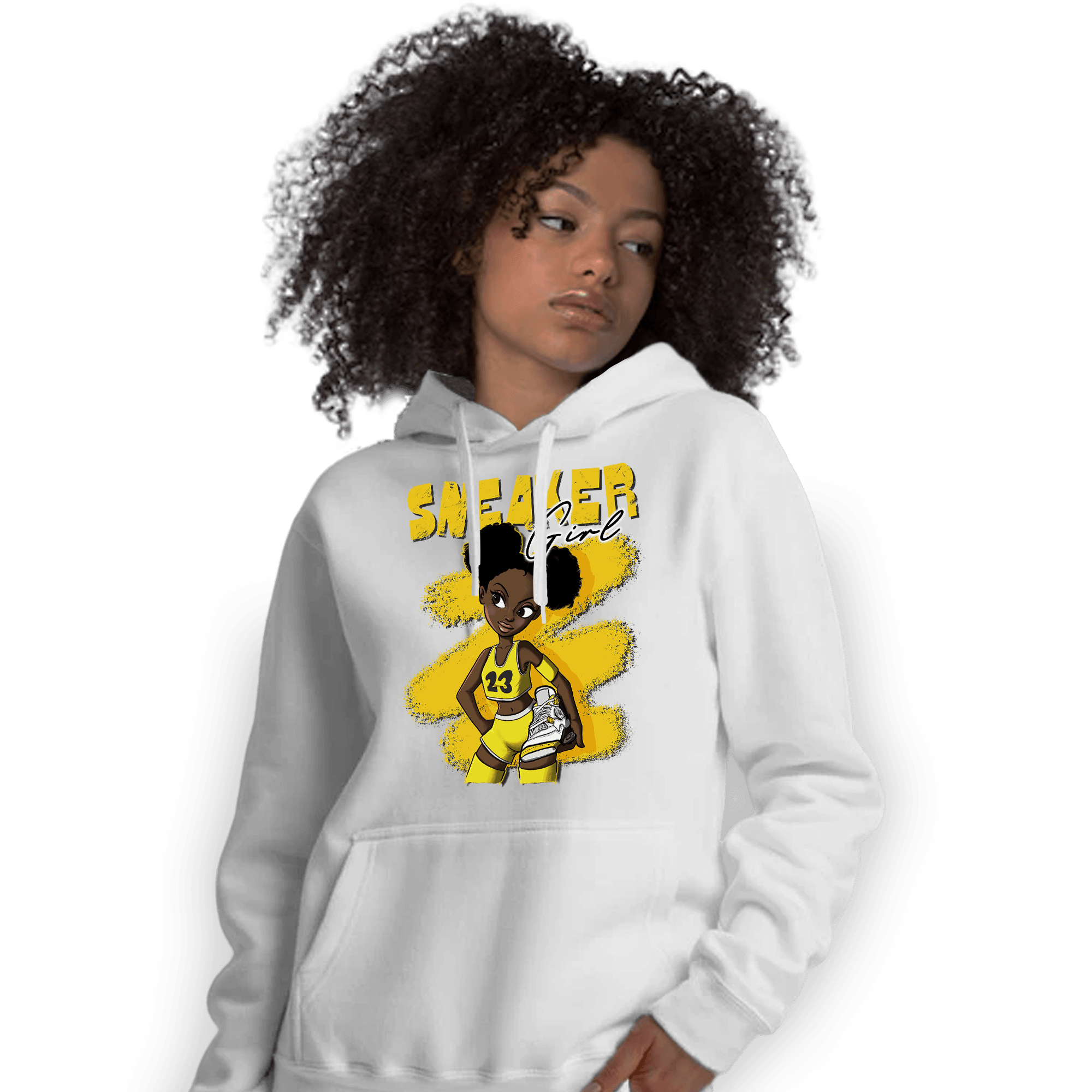 Vivid Sulfur 4s Hoodie Match Black Sneaker Girl - NastyJamz