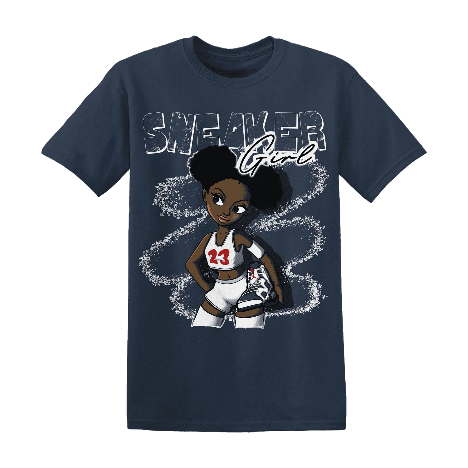 White-Navy-6s-T-Shirt-Match-Black-Sneaker-Girl