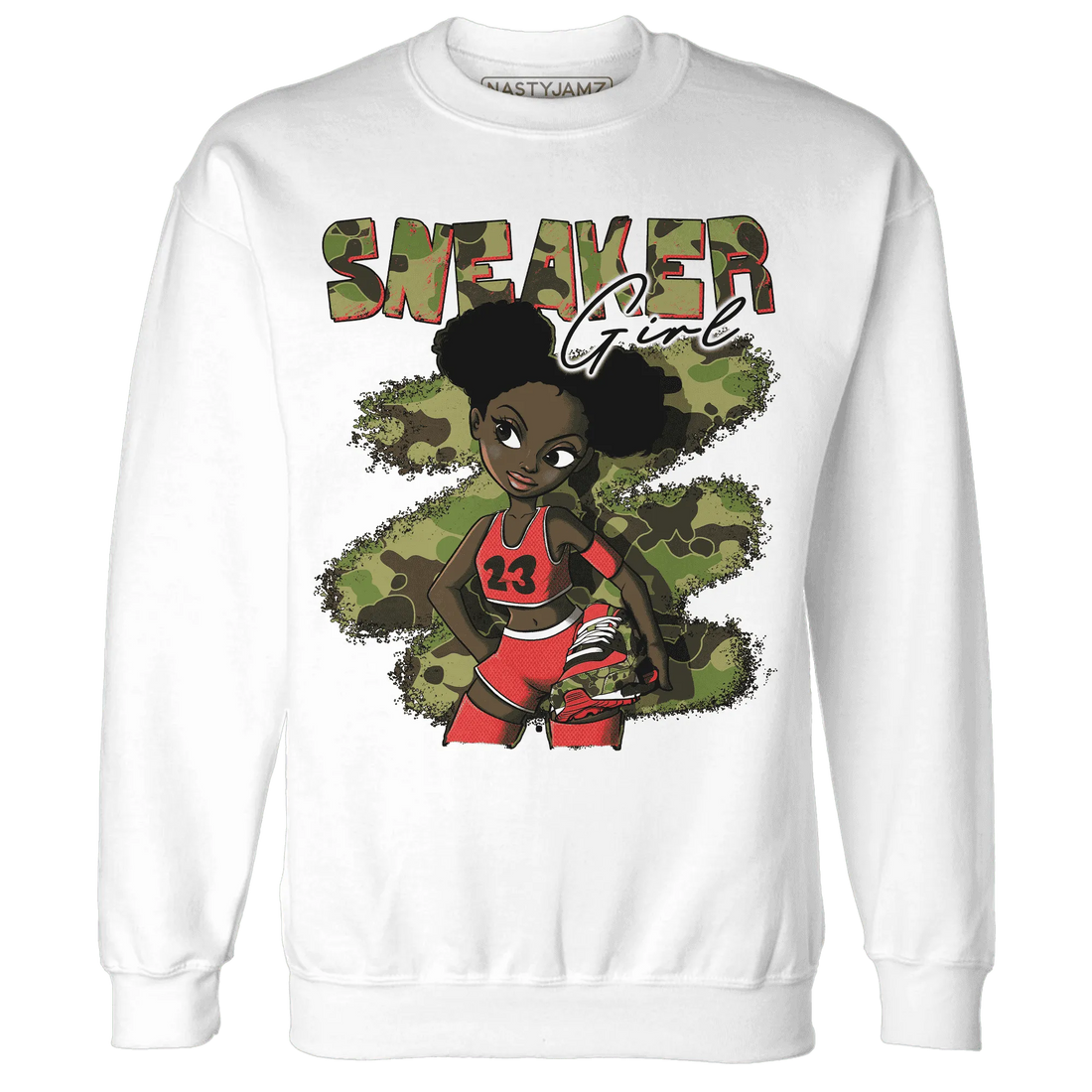 AM-90-Dark-Sage-Solar-Red-NastyJamz-Sweatshirt-Match-Black-Sneaker-Girl