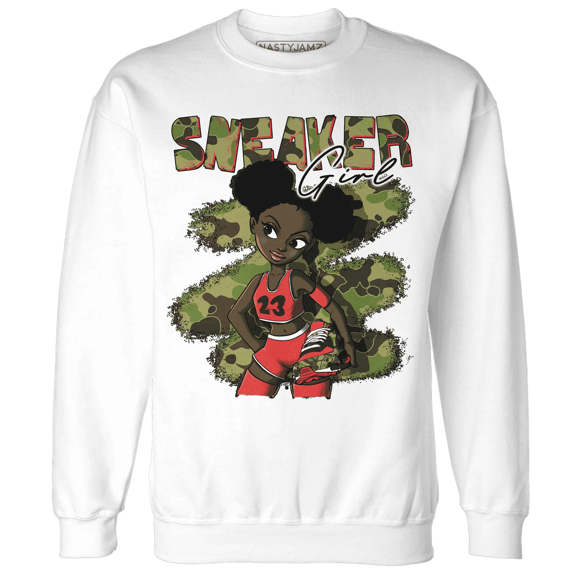AM-90-Dark-Sage-Solar-Red-NastyJamz-Sweatshirt-Match-Black-Sneaker-Girl