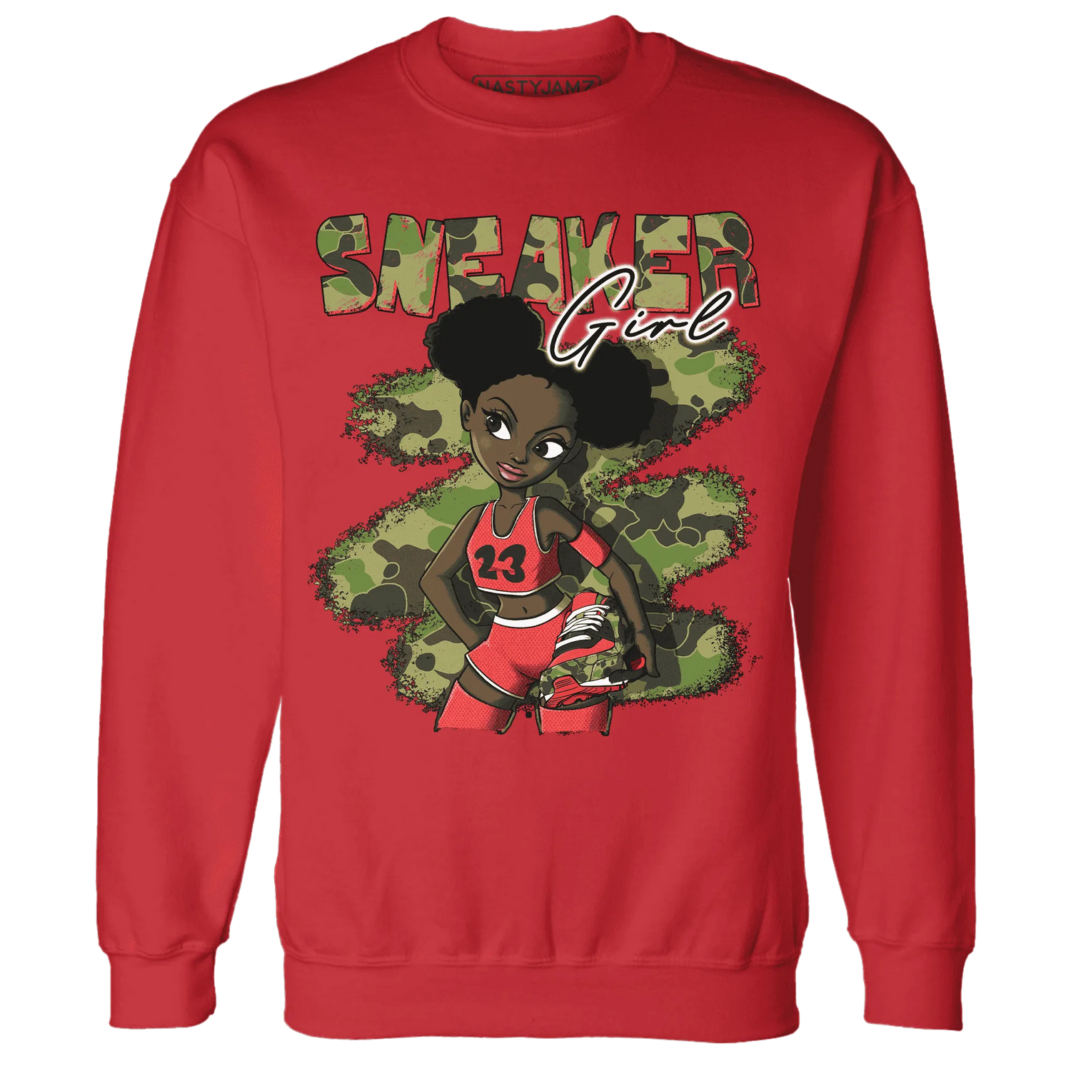AM-90-Dark-Sage-Solar-Red-NastyJamz-Sweatshirt-Match-Black-Sneaker-Girl