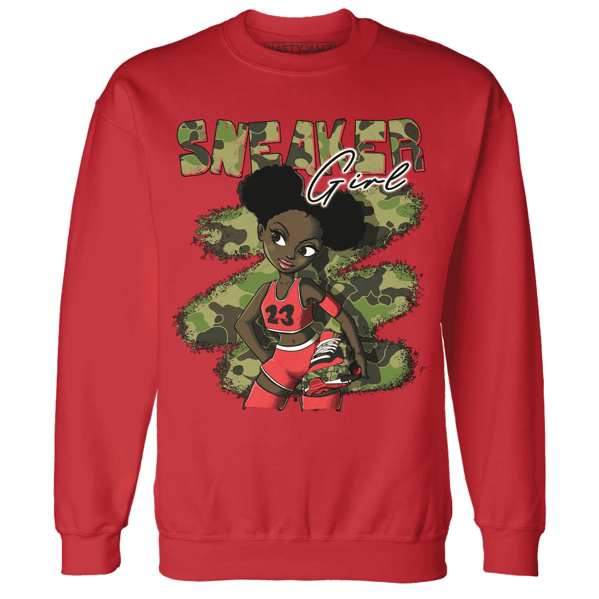 AM-90-Dark-Sage-Solar-Red-NastyJamz-Sweatshirt-Match-Black-Sneaker-Girl