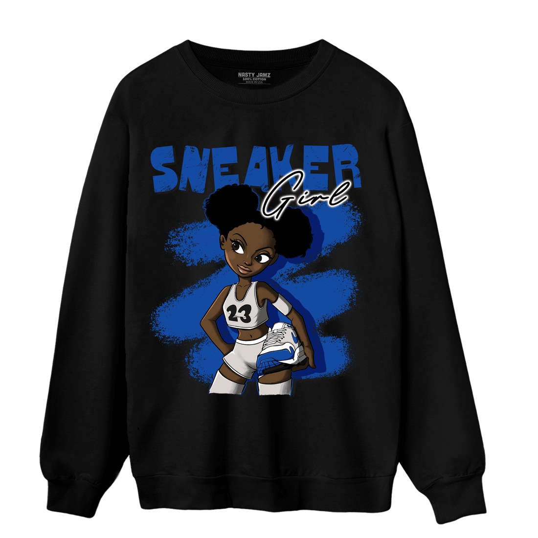 Air Max 1 86 Royal Sweatshirt Match Black Sneaker Girl - NastyJamz