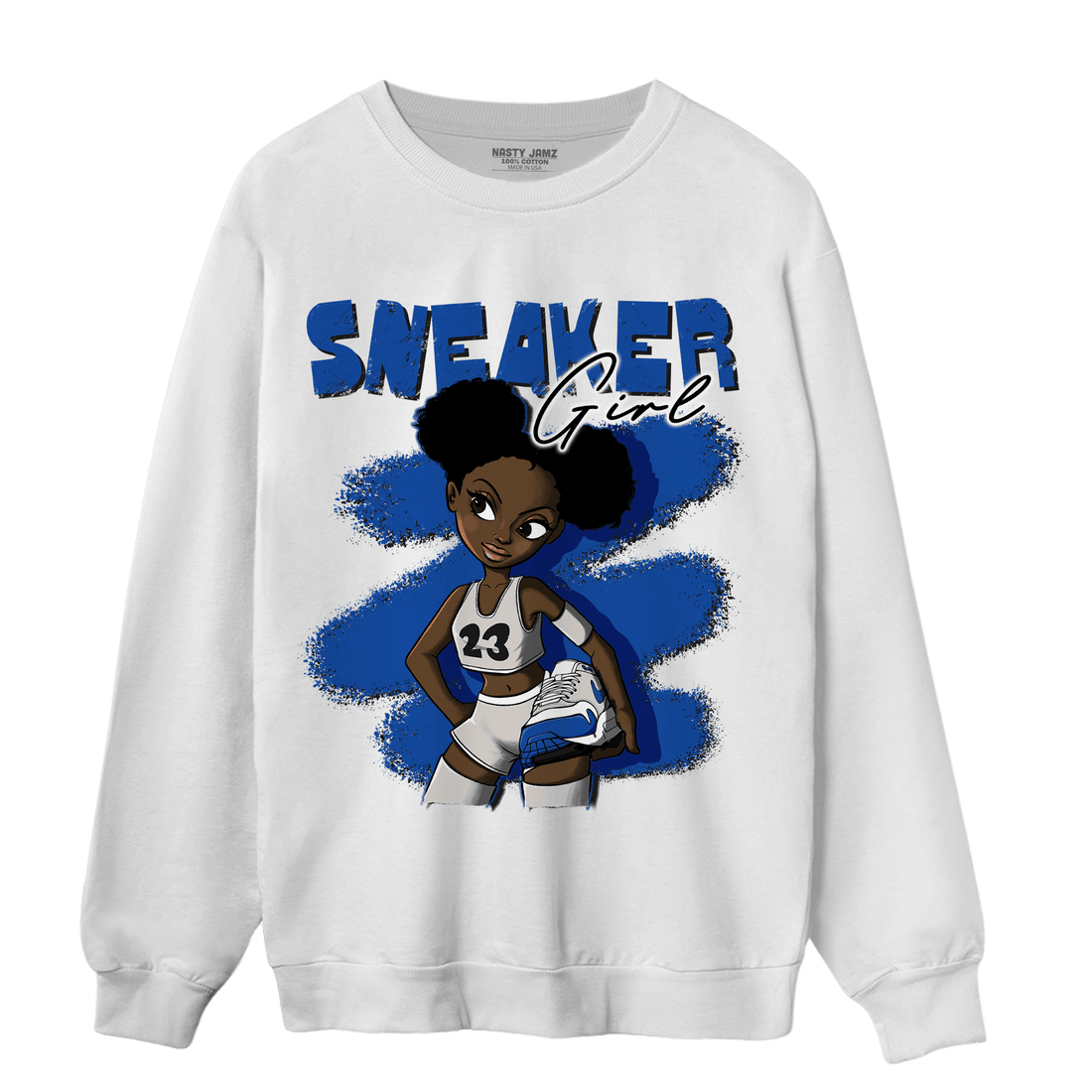 Air Max 1 86 Royal Sweatshirt Match Black Sneaker Girl - NastyJamz