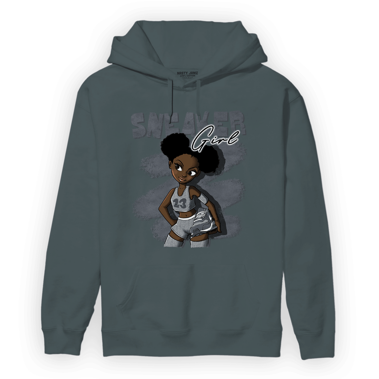 Air Max 90 Iron Grey Hoodie Match Black Sneaker Girl - NastyJamz