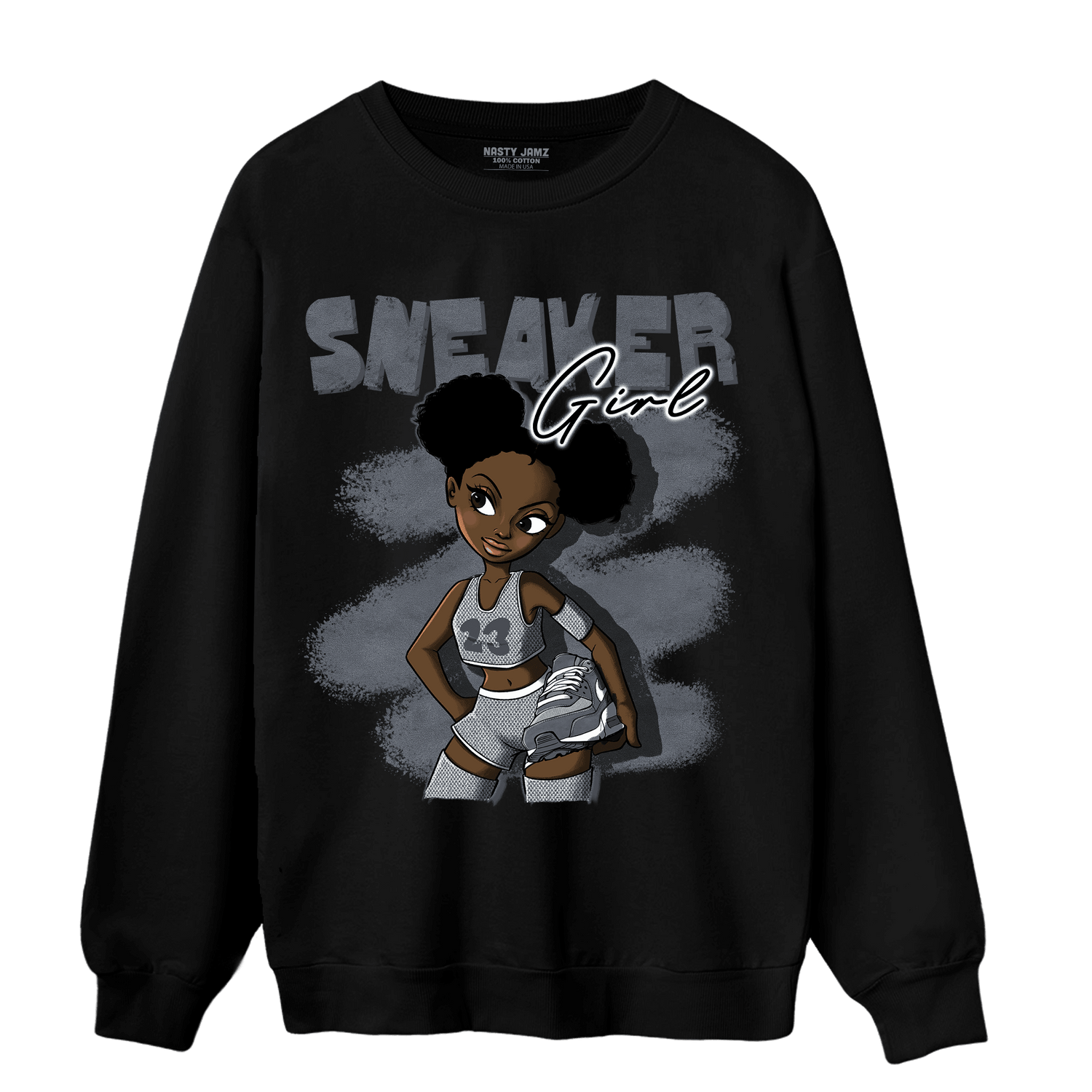 Air Max 90 Iron Grey Sweatshirt Match Black Sneaker Girl - NastyJamz