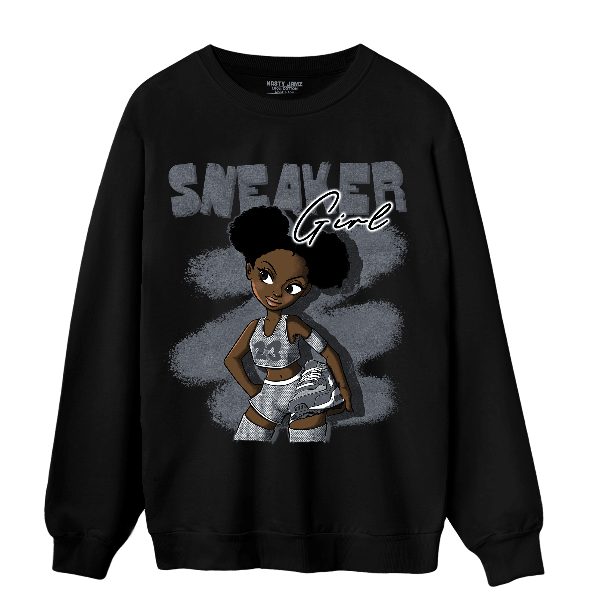 Air Max 90 Iron Grey Sweatshirt Match Black Sneaker Girl - NastyJamz