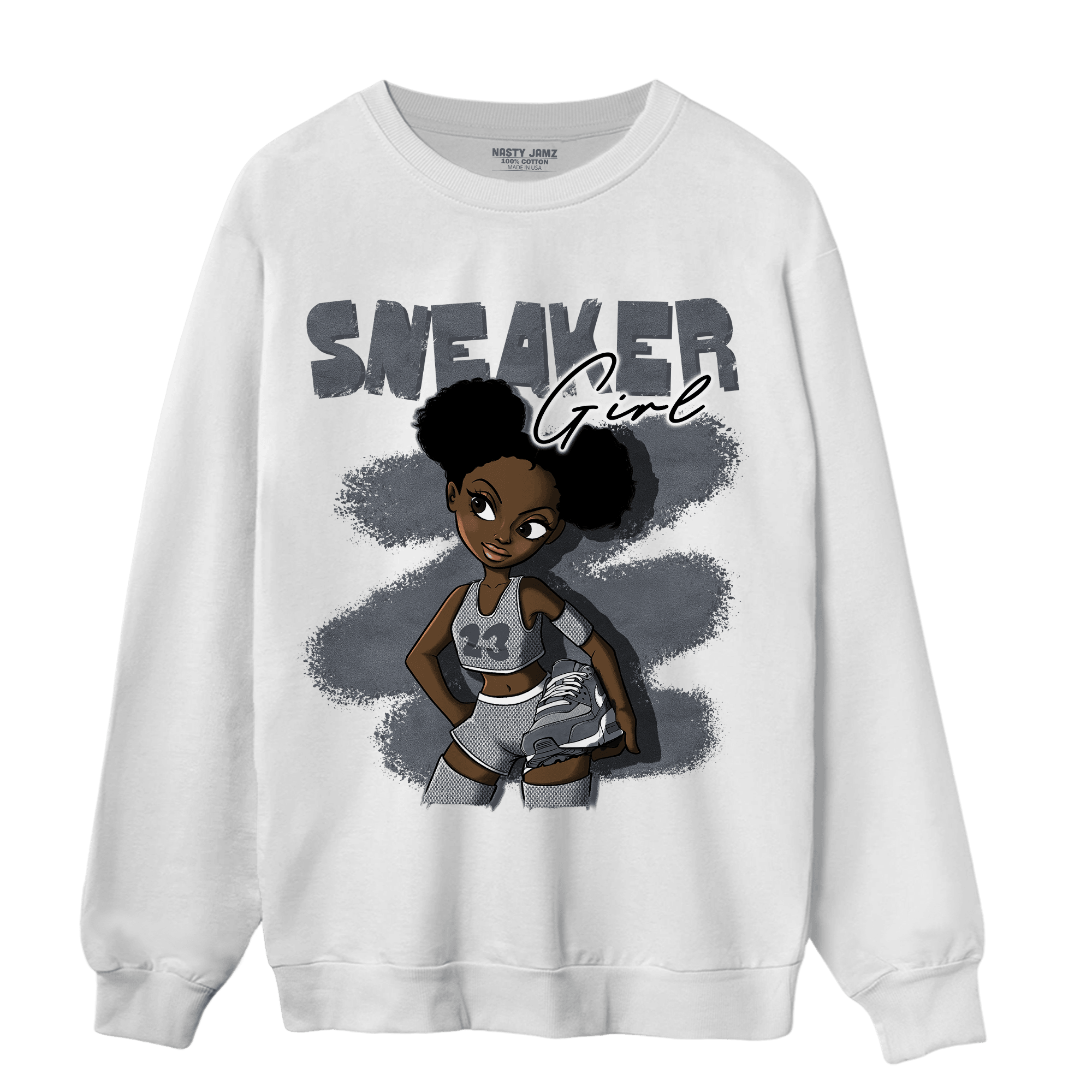 Air Max 90 Iron Grey Sweatshirt Match Black Sneaker Girl - NastyJamz