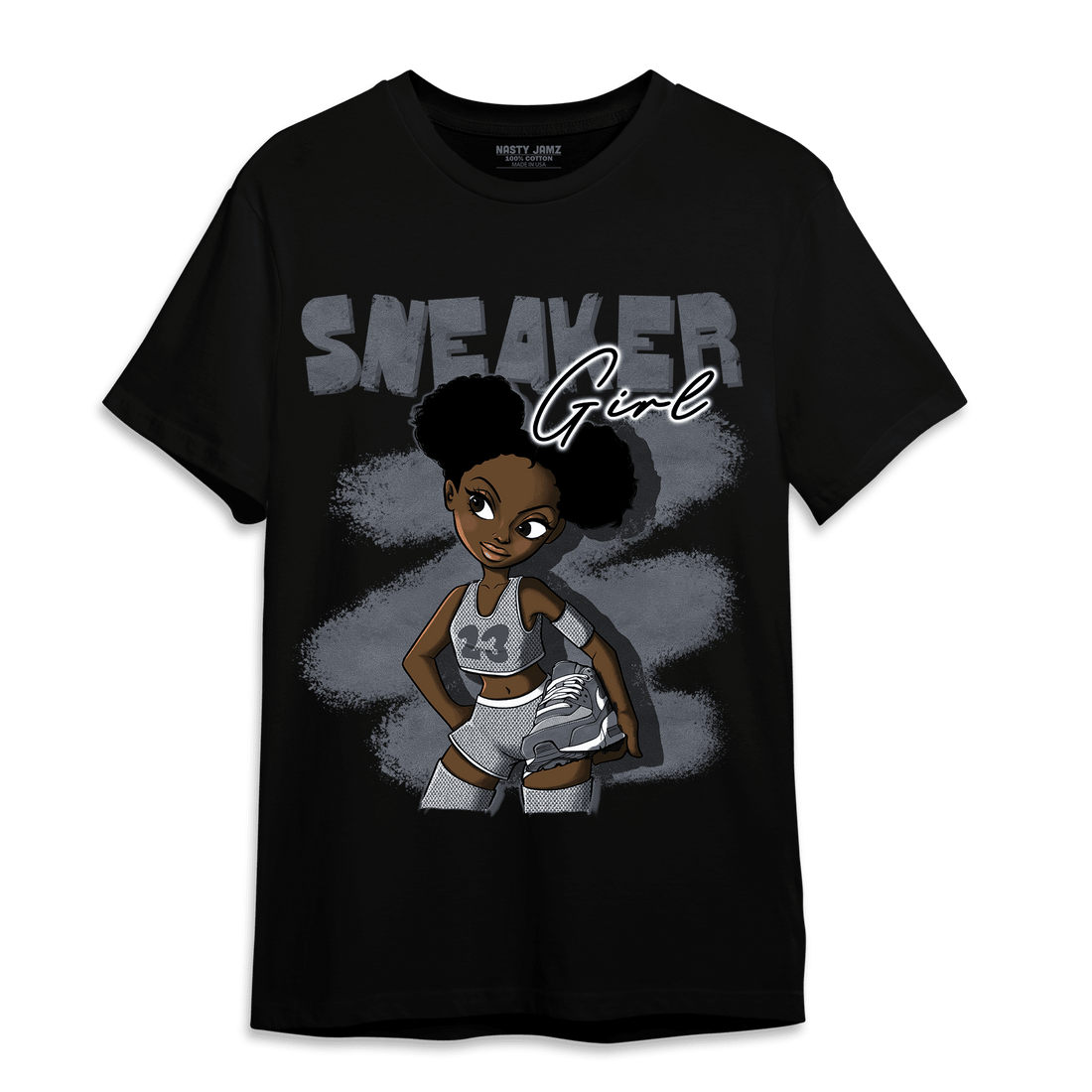 Air Max 90 Iron Grey T Shirt Match Black Sneaker Girl - NastyJamz