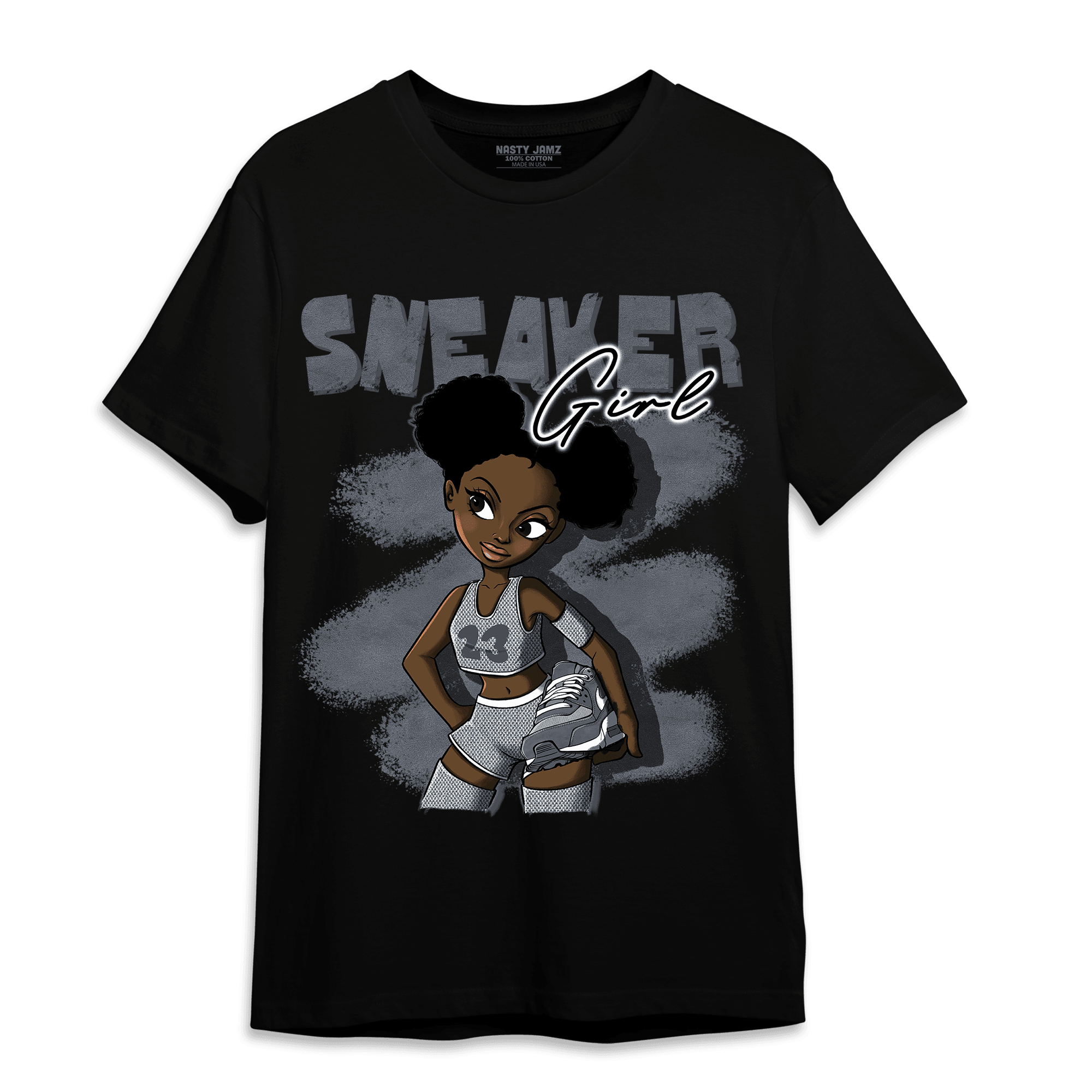 Air Max 90 Iron Grey T Shirt Match Black Sneaker Girl - NastyJamz