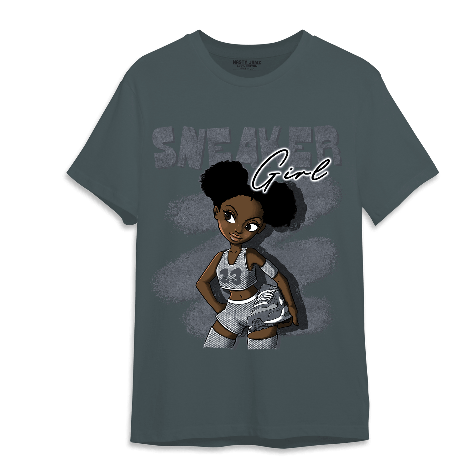 Air Max 90 Iron Grey T Shirt Match Black Sneaker Girl - NastyJamz