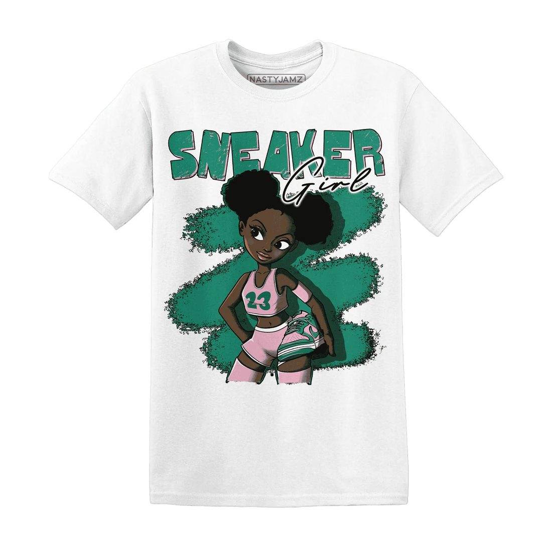 NastyJamz-Dunk-Pink-Malachite-Medium-Soft-Low-Sail-T-Shirt-Match-Black-Sneaker-Girl