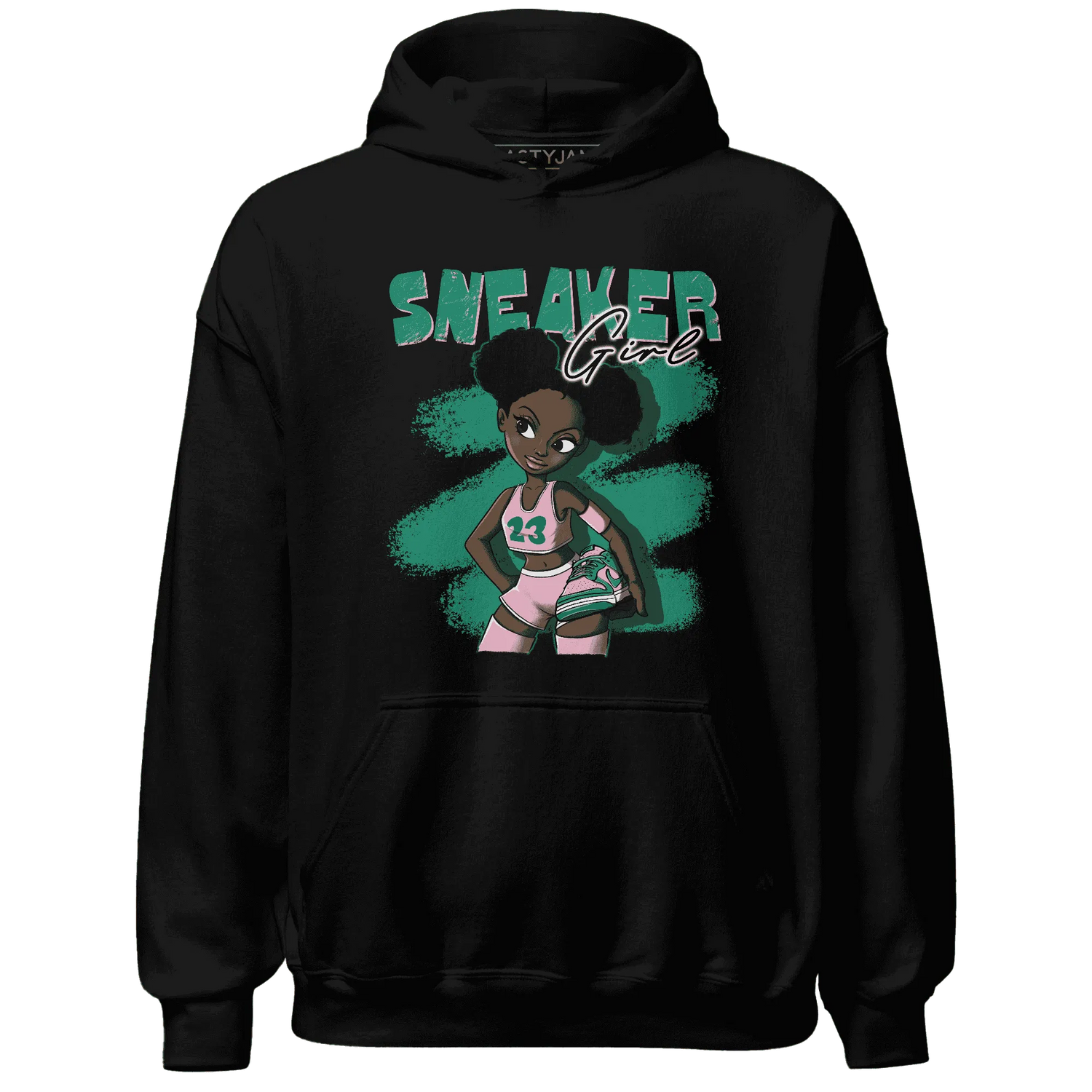 NastyJamz-Dunk-Pink-Malachite-Medium-Soft-Low-Sail-Hoodie-Match-Black-Sneaker-Girl