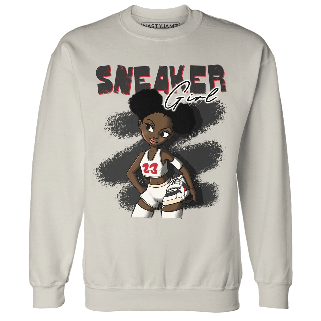 Jumman Jack University Red Sweatshirt Match Black Sneaker Girl - NastyJamz