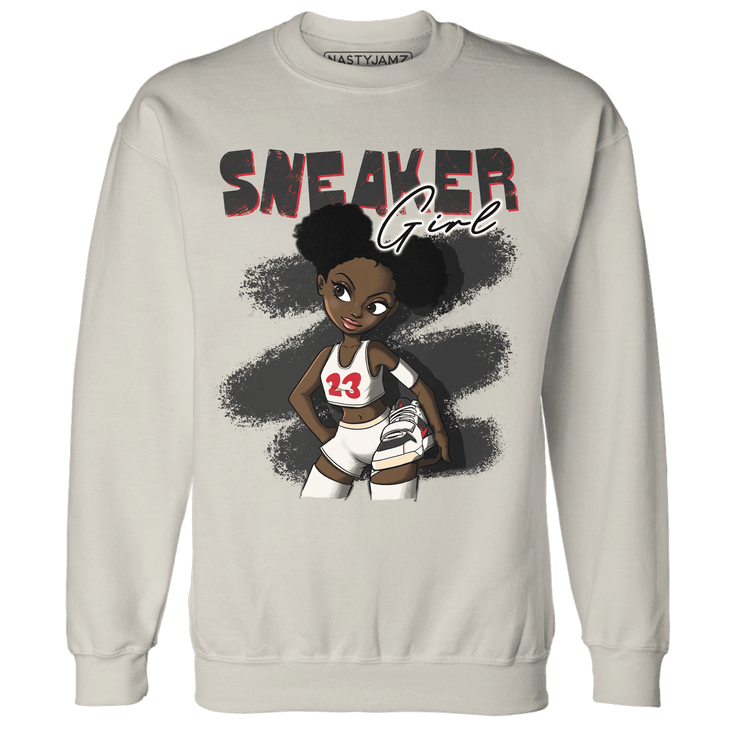 Jumman Jack University Red Sweatshirt Match Black Sneaker Girl - NastyJamz