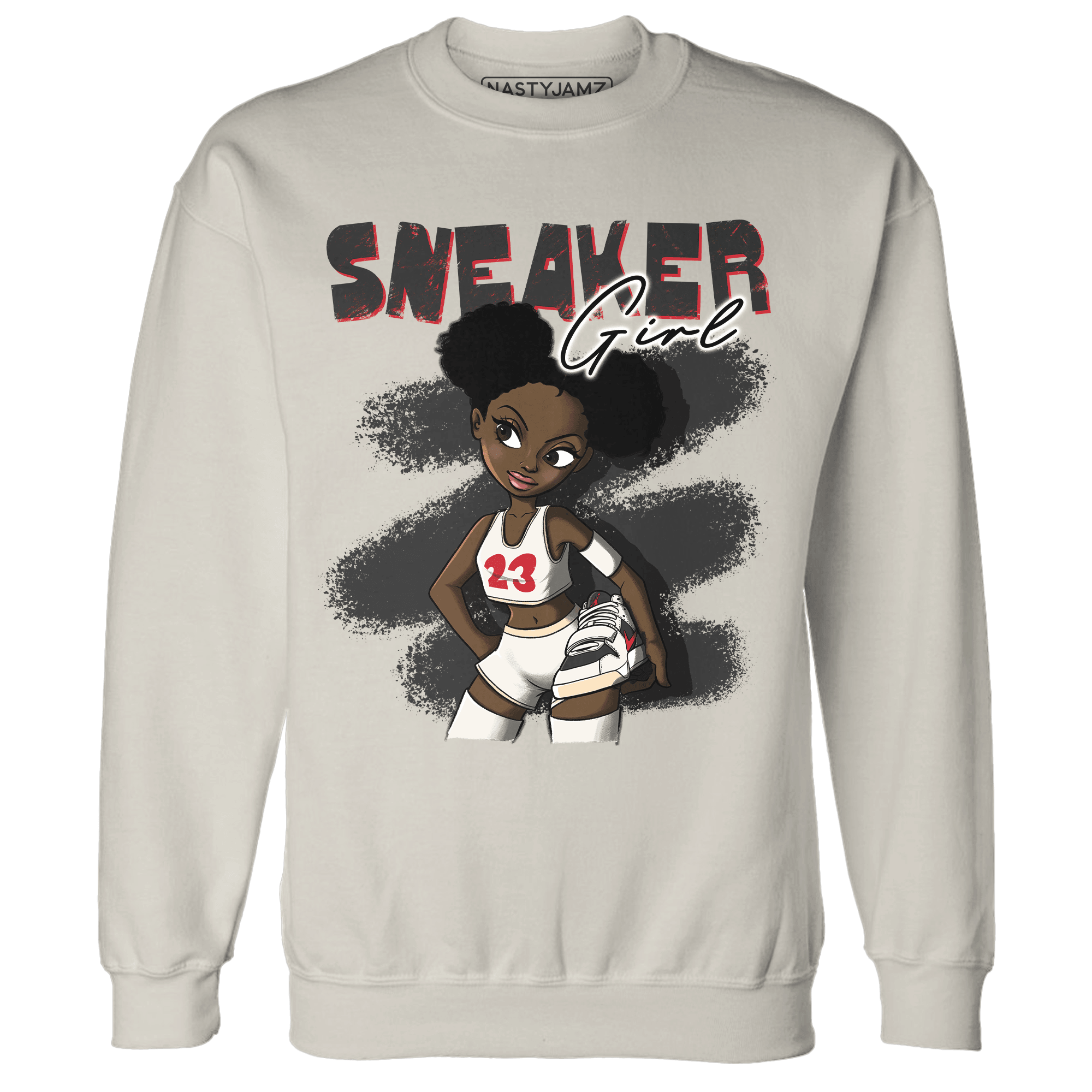 Jumman Jack University Red Sweatshirt Match Black Sneaker Girl - NastyJamz