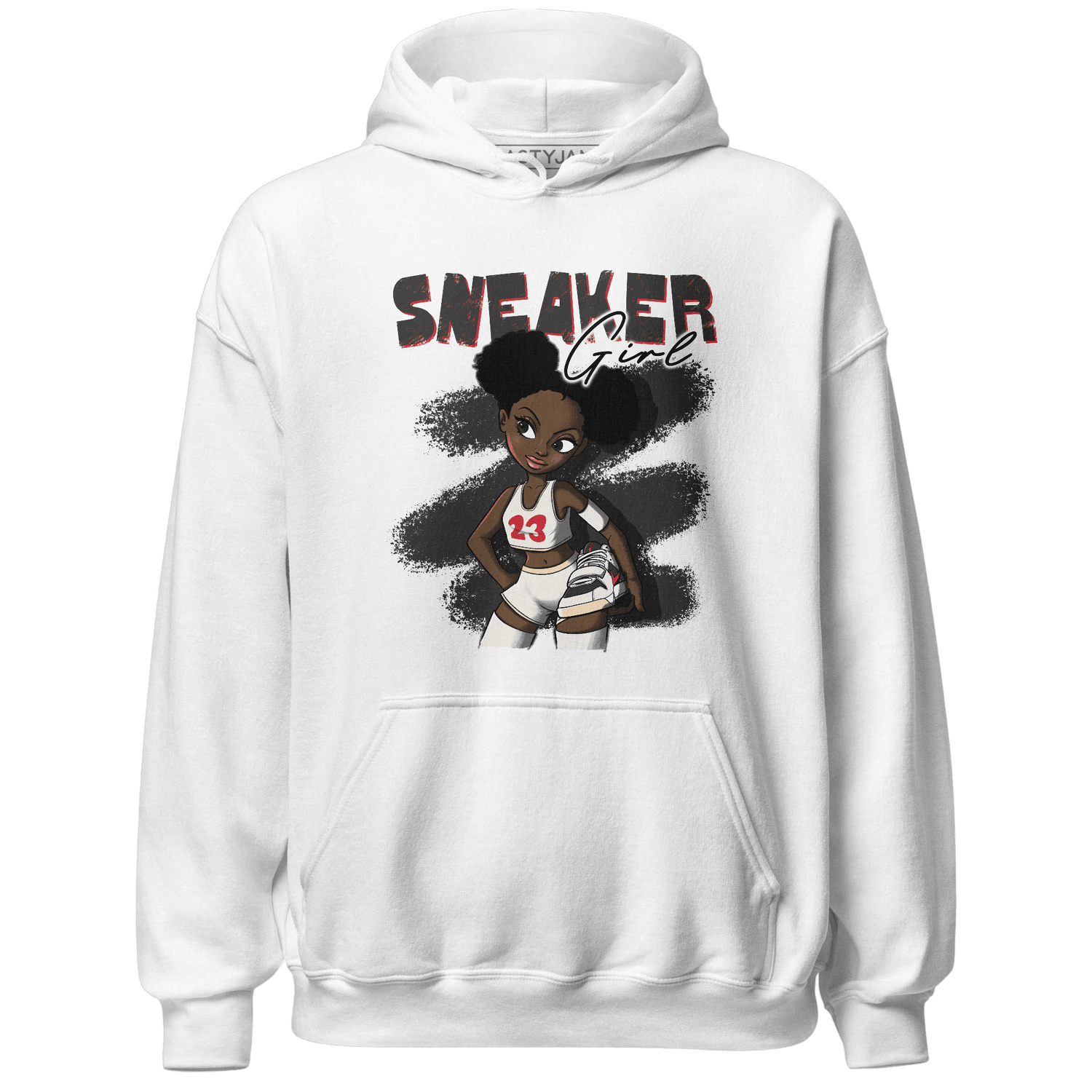 Jumman Jack University Red Hoodie Match Black Sneaker Girl - NastyJamz