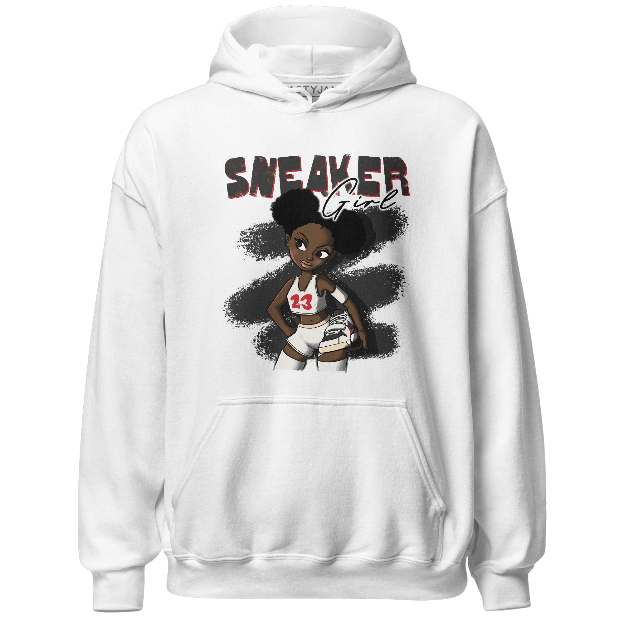 Jumman Jack University Red Hoodie Match Black Sneaker Girl - NastyJamz