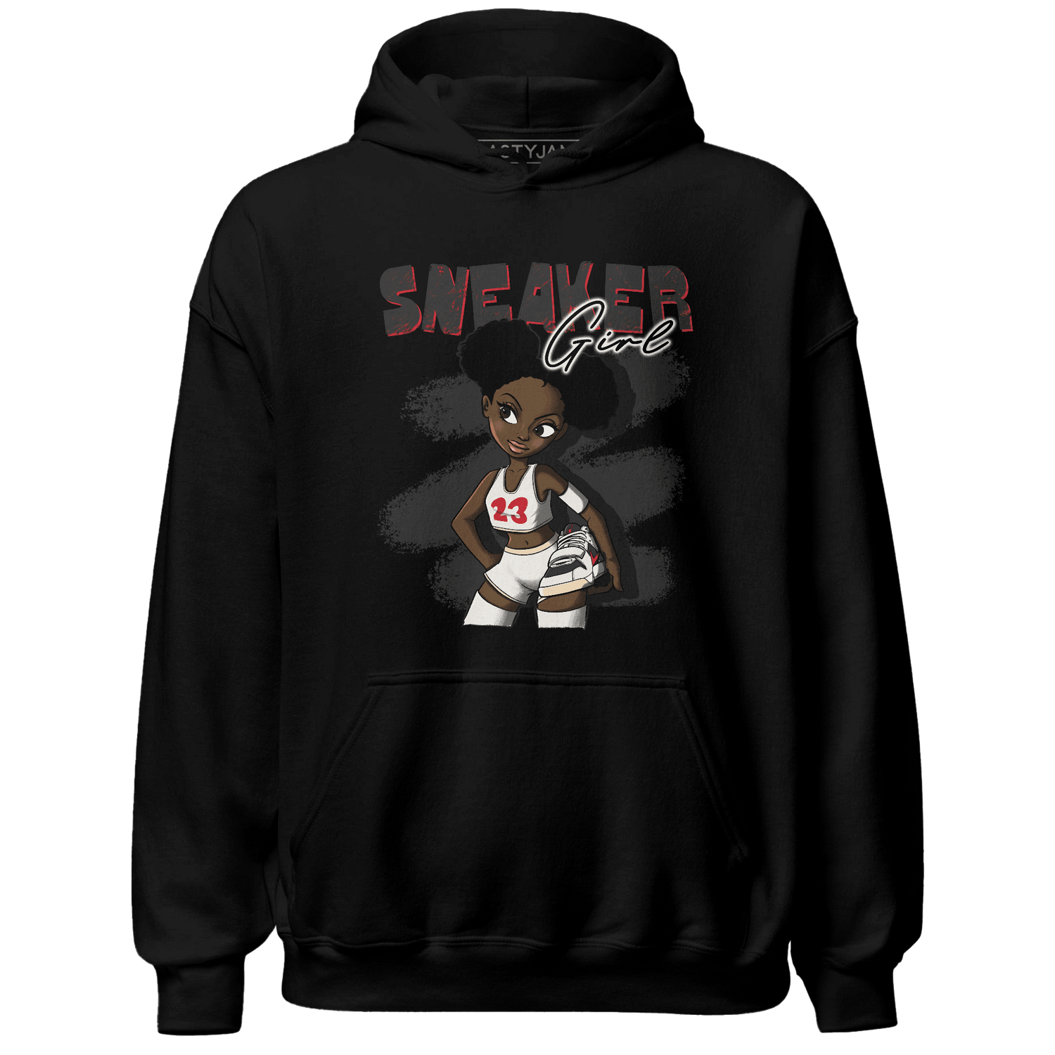 Jumman Jack University Red Hoodie Match Black Sneaker Girl - NastyJamz