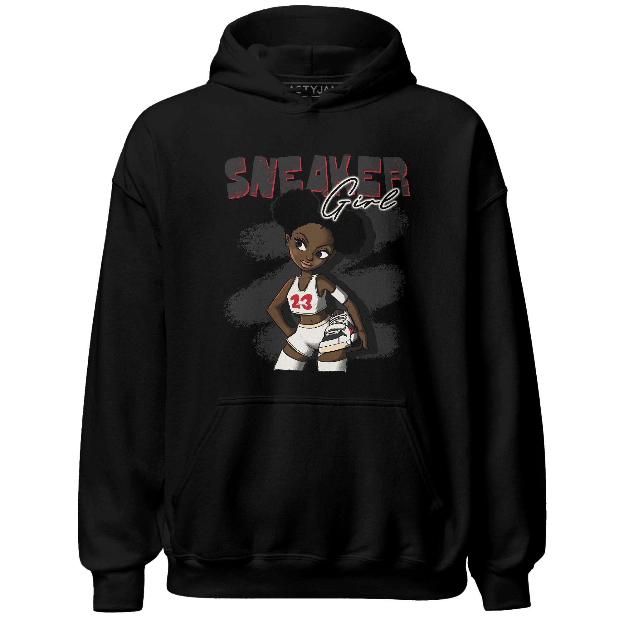 Jumman Jack University Red Hoodie Match Black Sneaker Girl - NastyJamz
