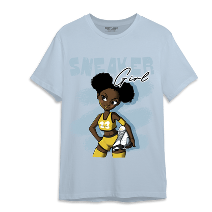 Blue Grey 13s T Shirt Match Black Sneaker Girl - NastyJamz
