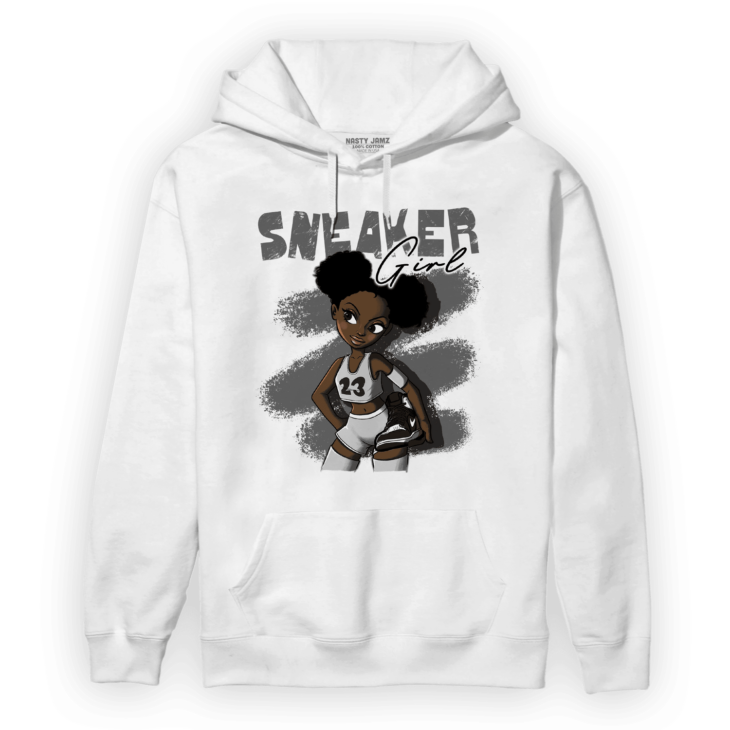 Retro High OG Black White 1s Hoodie Match Black Sneaker Girl - NastyJamz