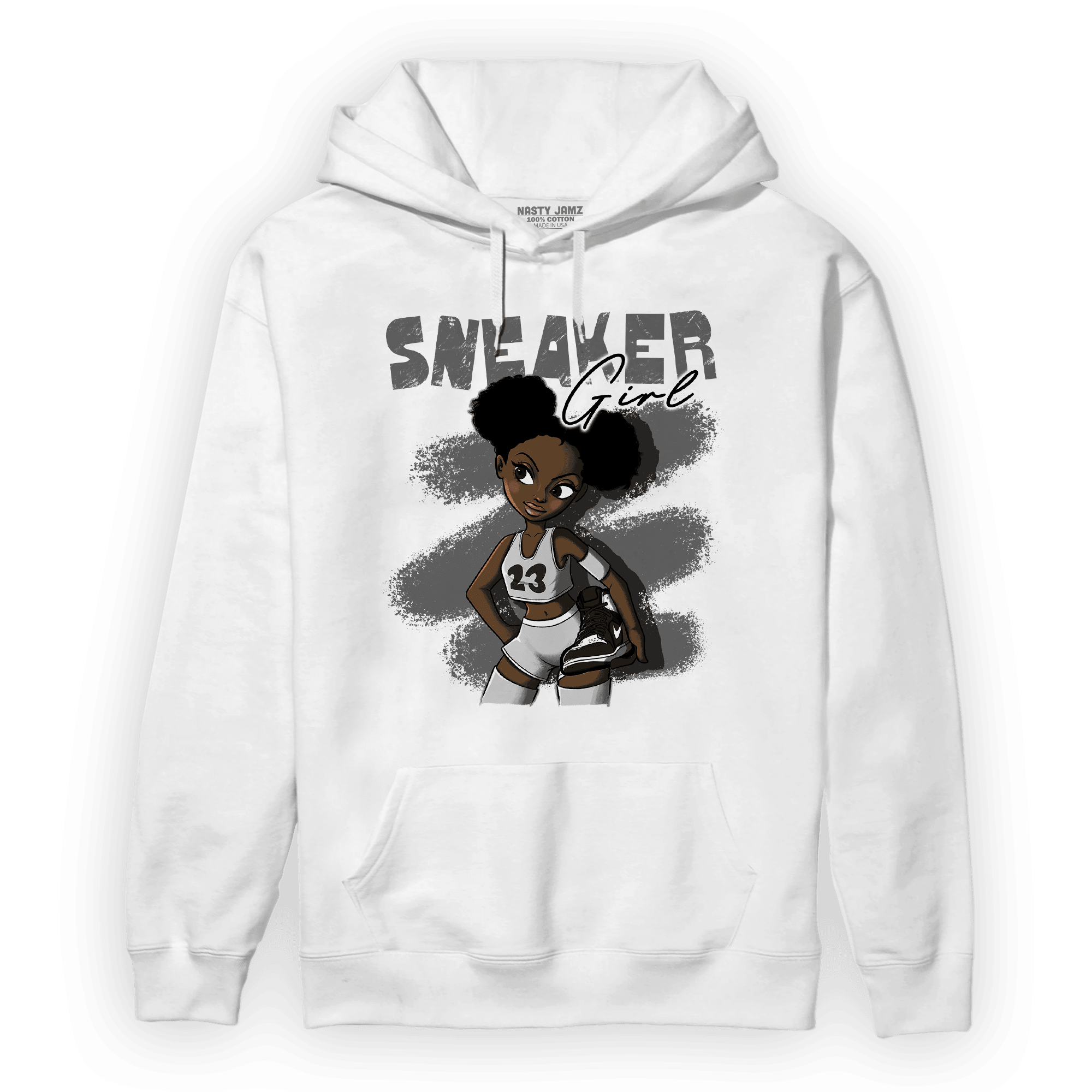 Retro High OG Black White 1s Hoodie Match Black Sneaker Girl - NastyJamz