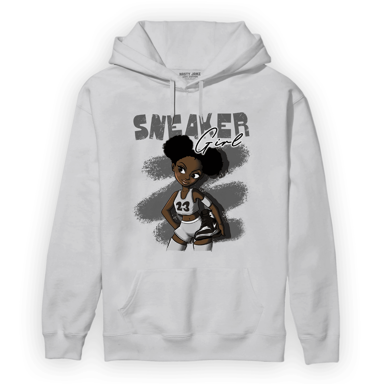 Retro High OG Black White 1s Hoodie Match Black Sneaker Girl - NastyJamz