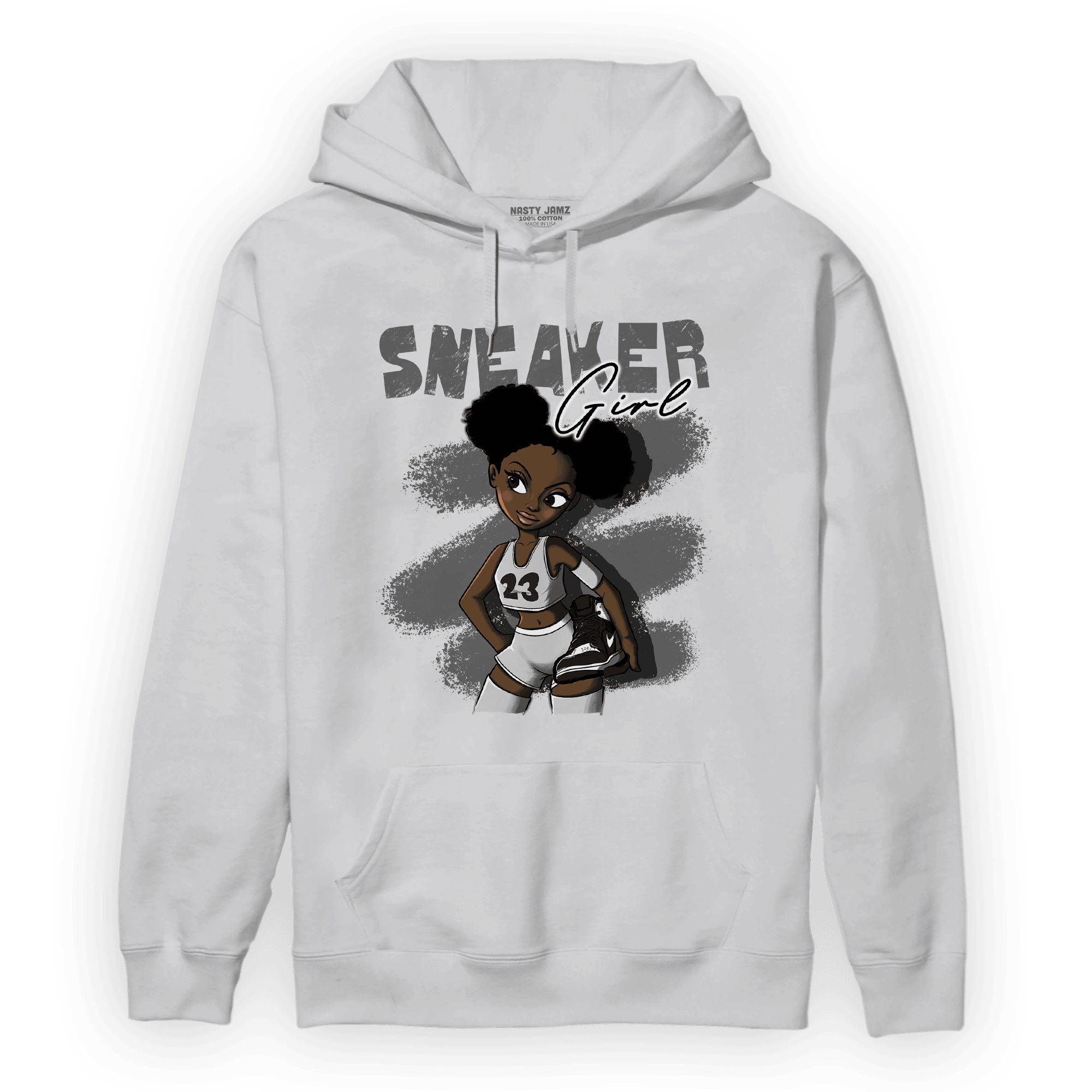 Retro High OG Black White 1s Hoodie Match Black Sneaker Girl - NastyJamz