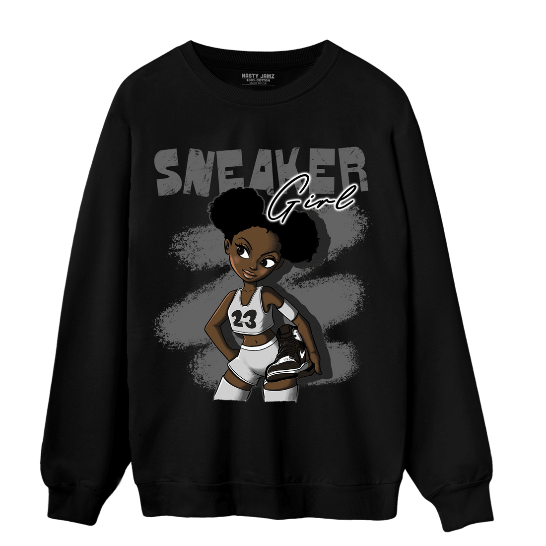 Retro High OG Black White 1s Sweatshirt Match Black Sneaker Girl - NastyJamz