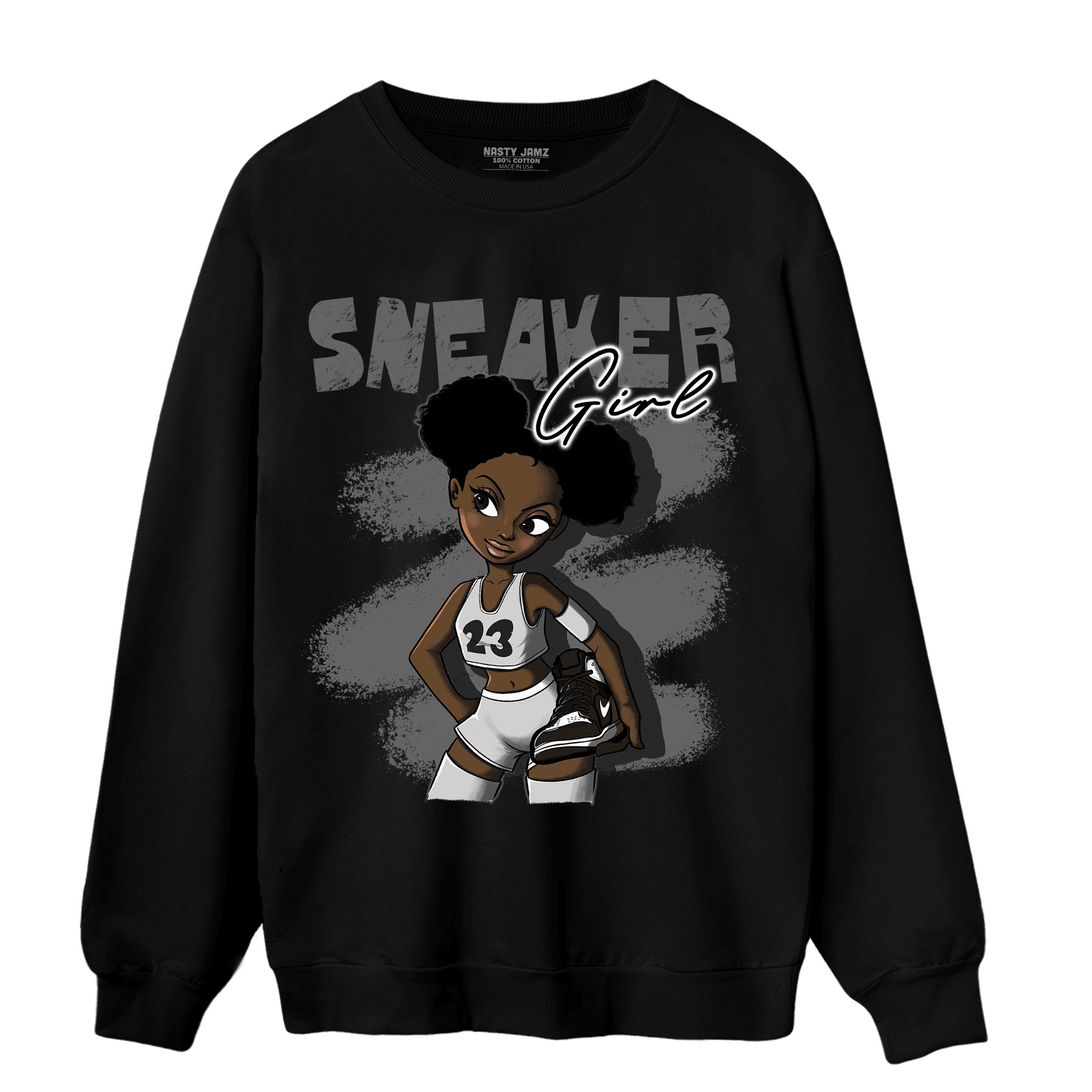 Retro High OG Black White 1s Sweatshirt Match Black Sneaker Girl - NastyJamz