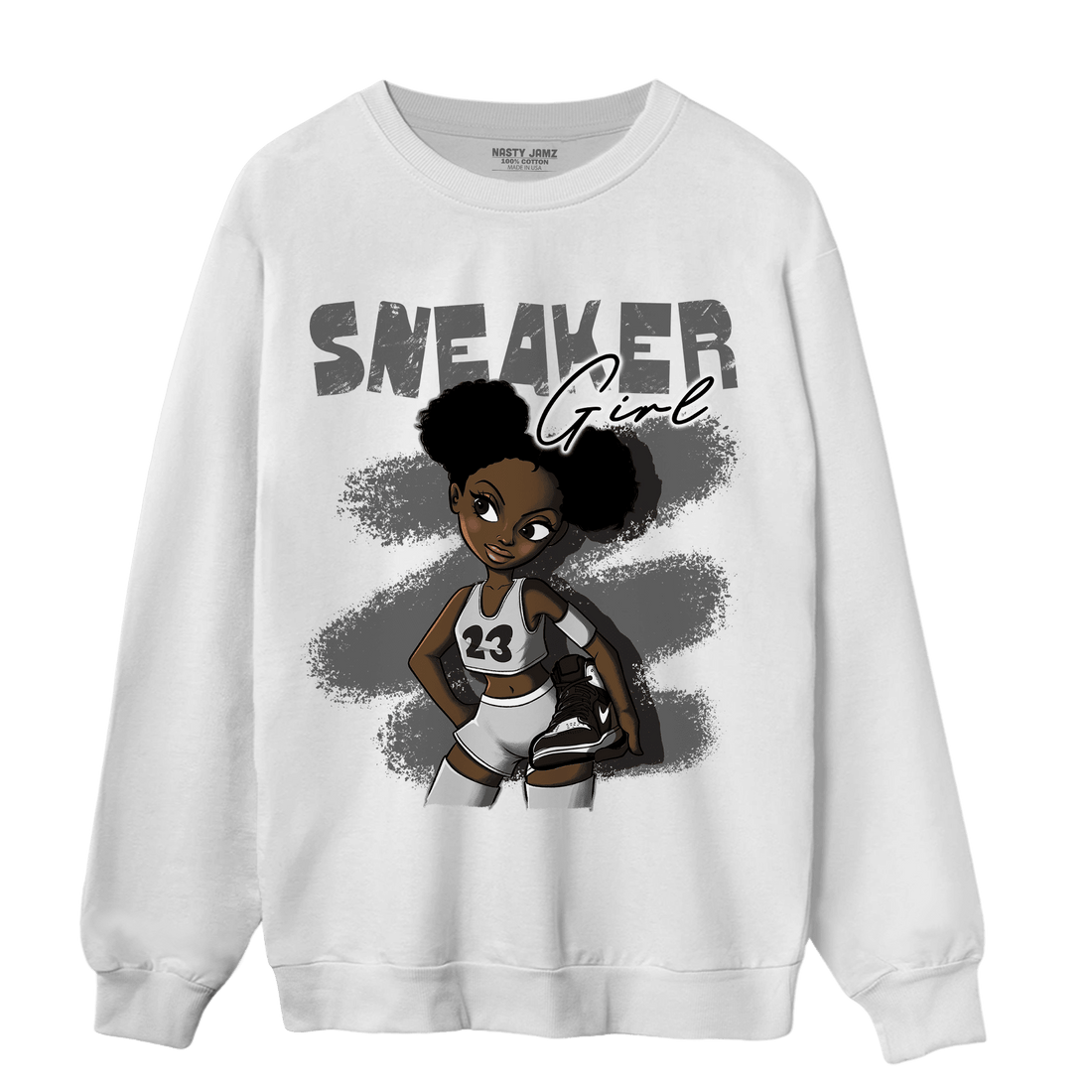 Retro High OG Black White 1s Sweatshirt Match Black Sneaker Girl - NastyJamz