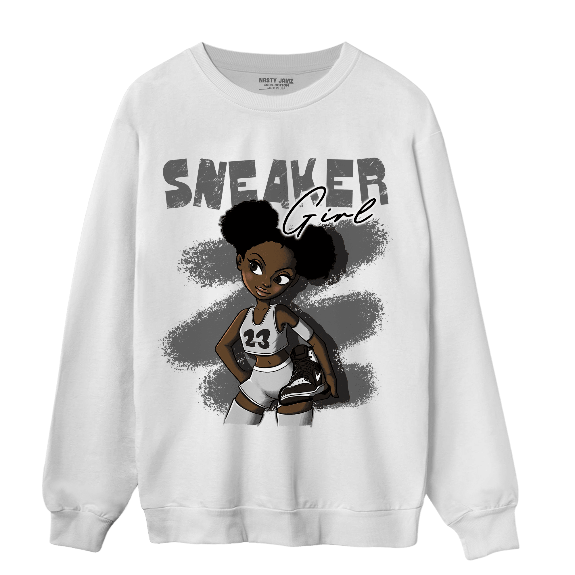 Retro High OG Black White 1s Sweatshirt Match Black Sneaker Girl - NastyJamz