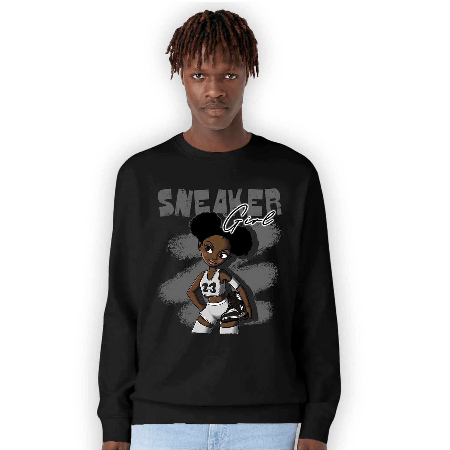 Retro High OG Black White 1s Sweatshirt Match Black Sneaker Girl - NastyJamz