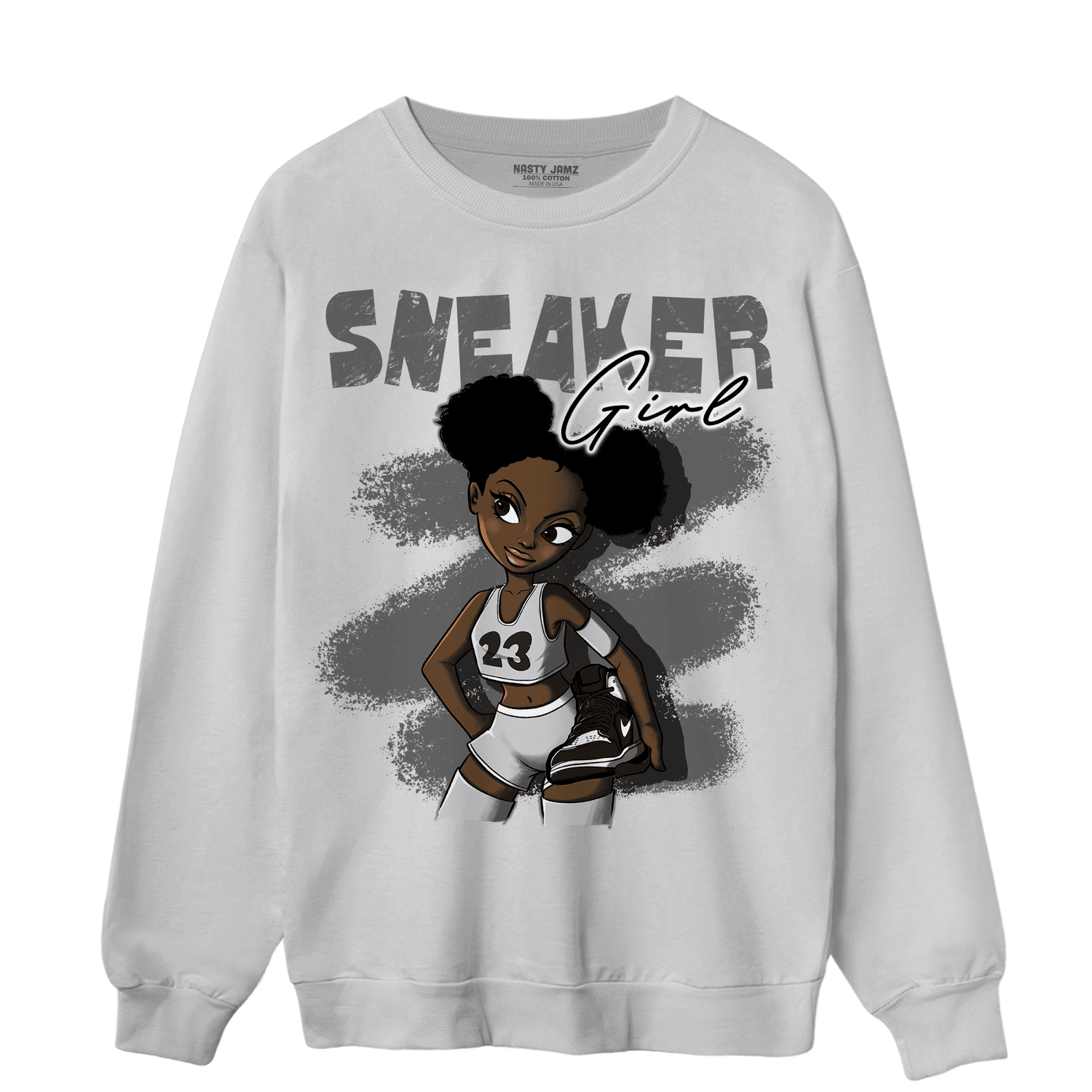 Retro High OG Black White 1s Sweatshirt Match Black Sneaker Girl - NastyJamz