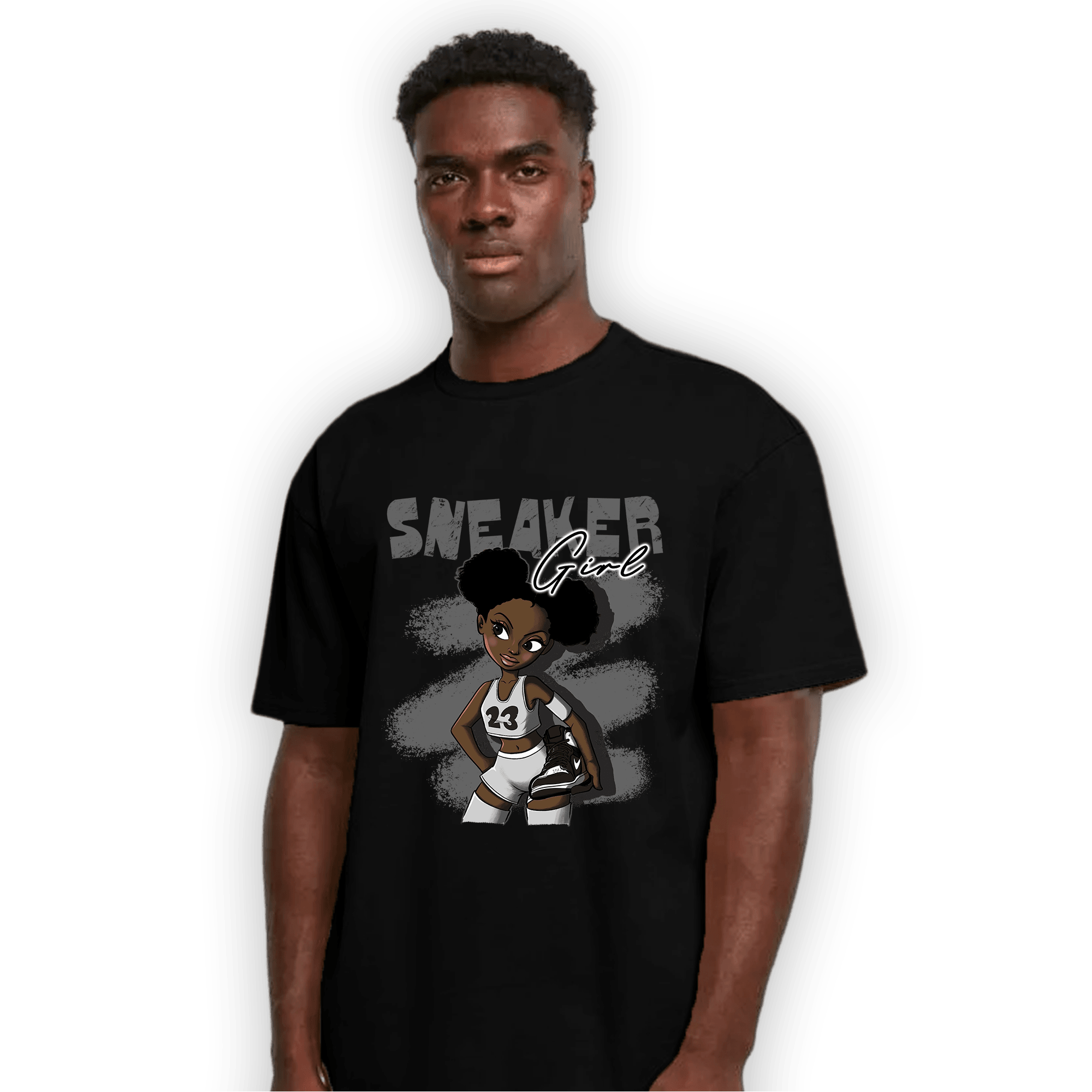 Retro High OG Black White 1s T Shirt Match Black Sneaker Girl - NastyJamz