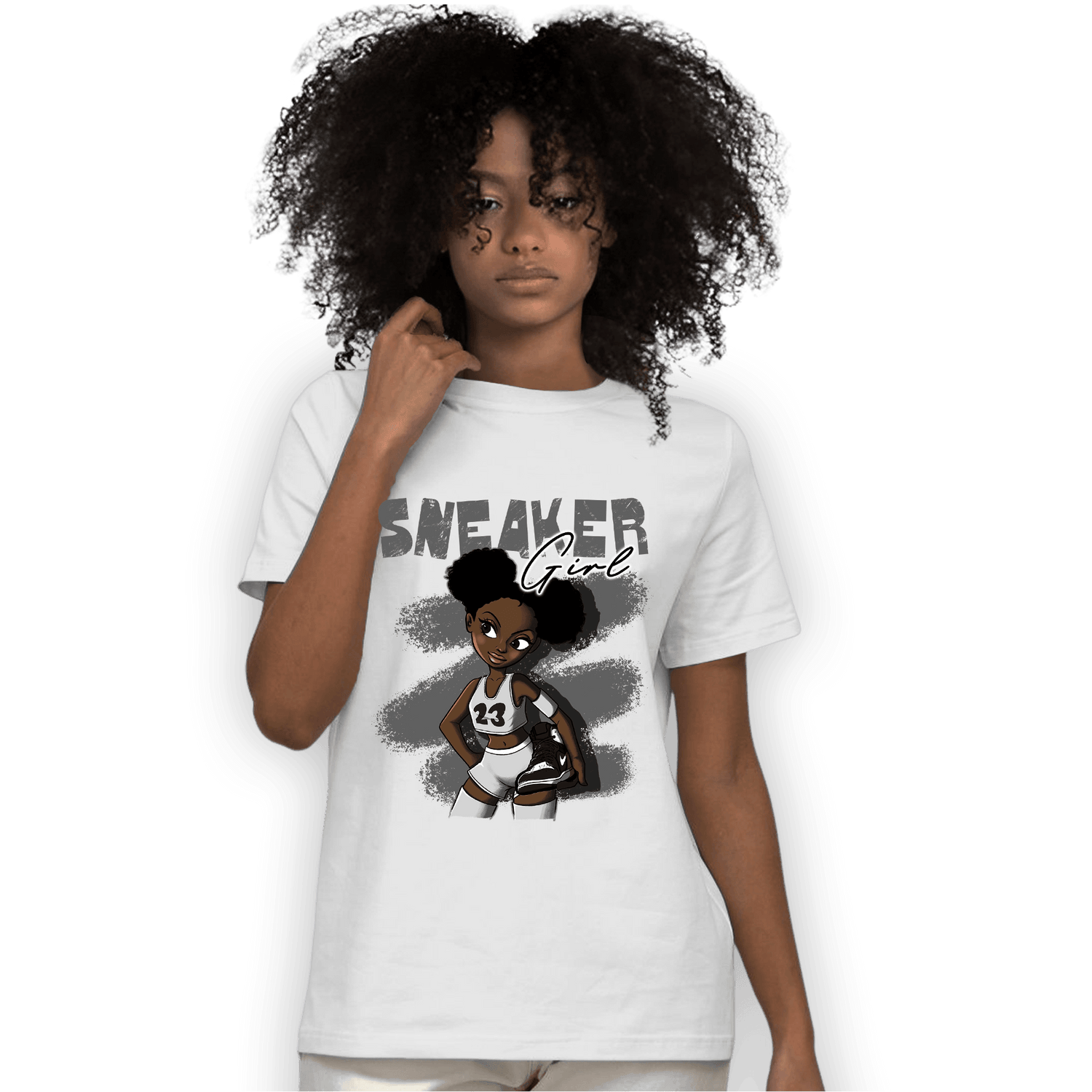 Retro High OG Black White 1s T Shirt Match Black Sneaker Girl - NastyJamz
