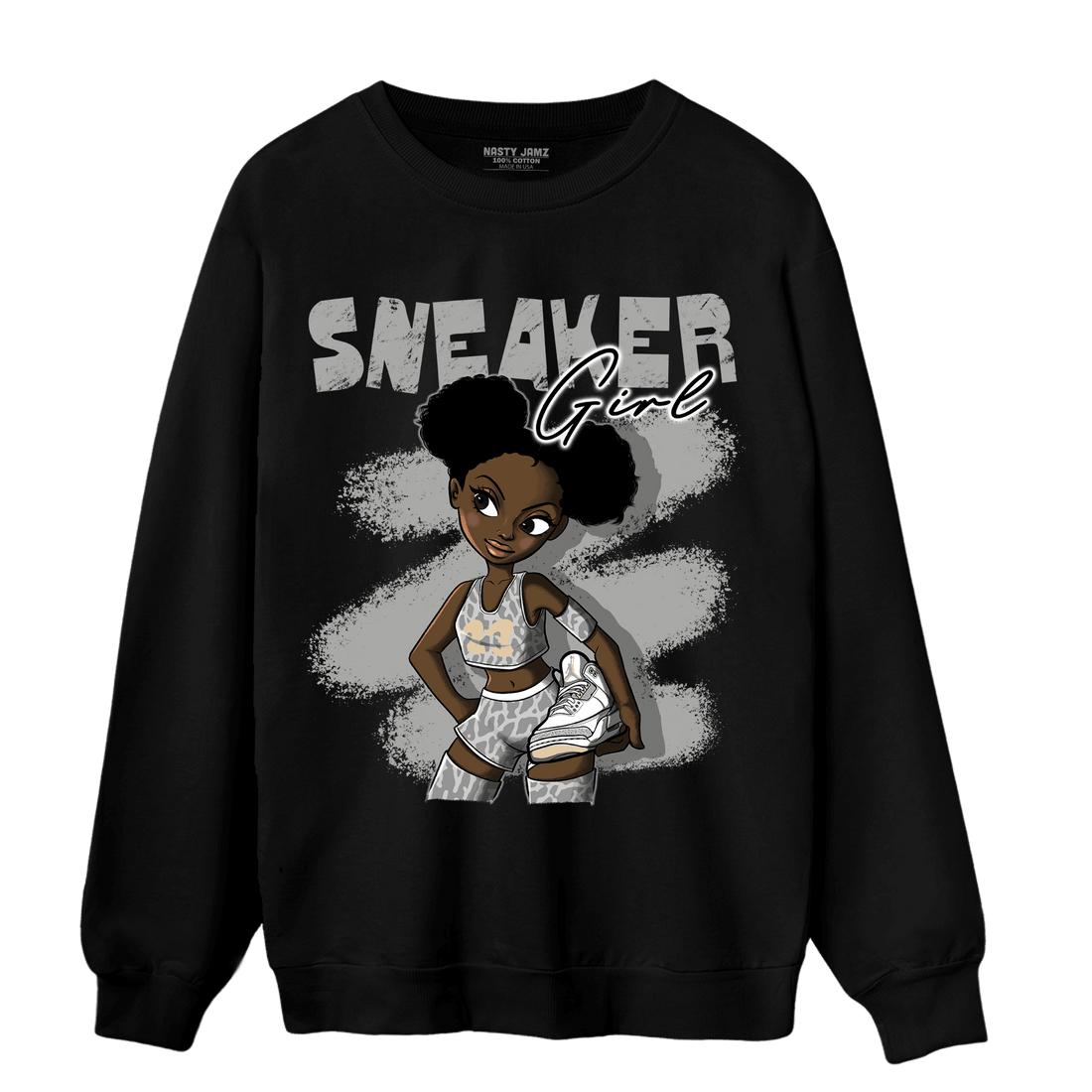 Craft Ivory 3s Sweatshirt Match Black Sneaker Girl - NastyJamz